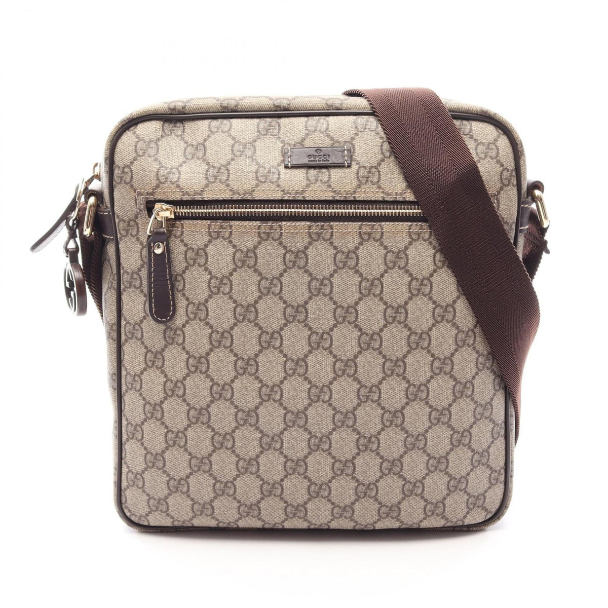 Gucci Beige Brown Gg Supreme Leather Handbag Shoulder Bag (Pre-Owned)