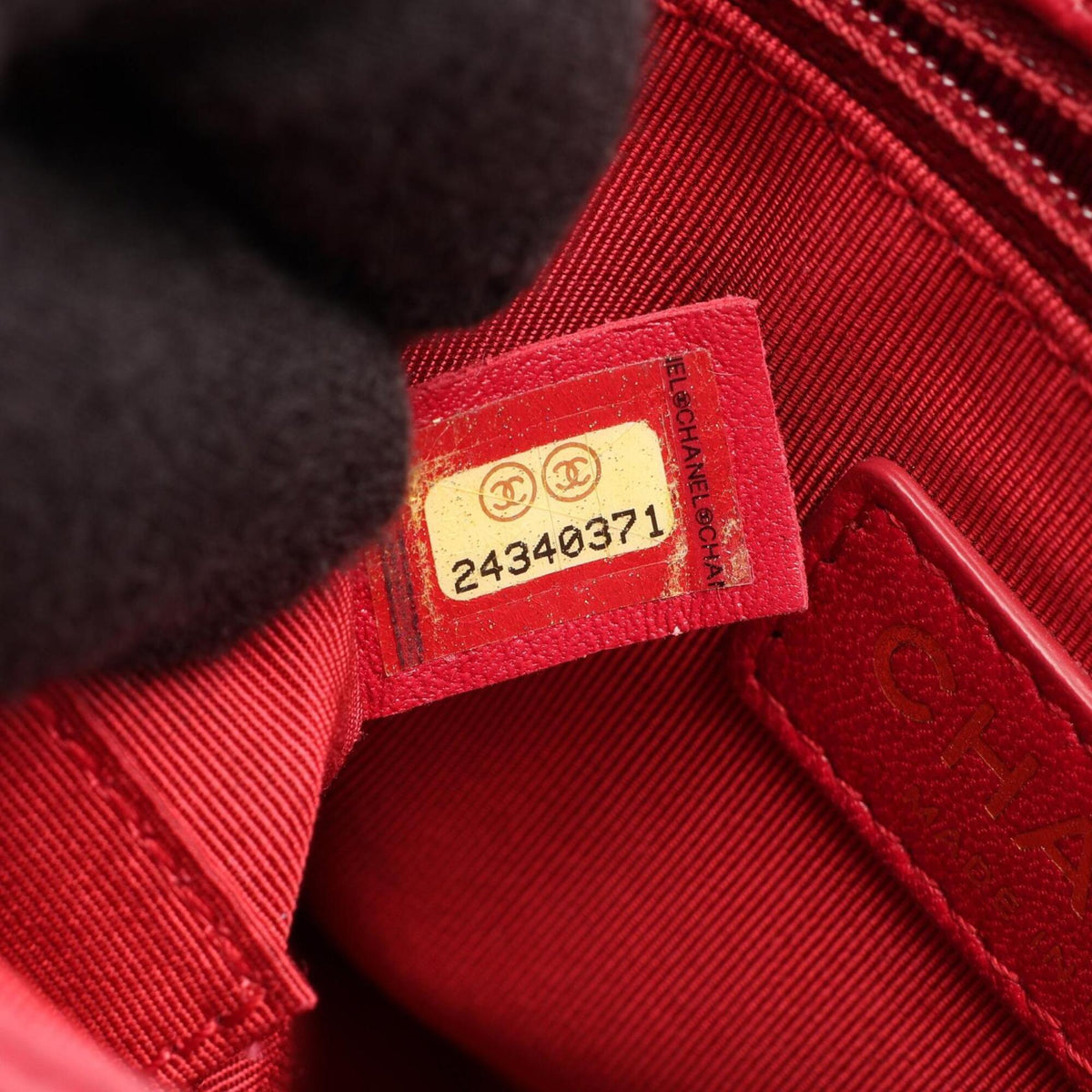 Chanel Red Color Grained Calfskin Handbag Shoulder Bag (Pre-Owned)