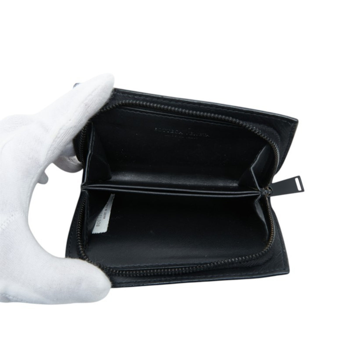 Bottega Veneta Black Leather Coin Purse/Coin Case (Pre-Owned)