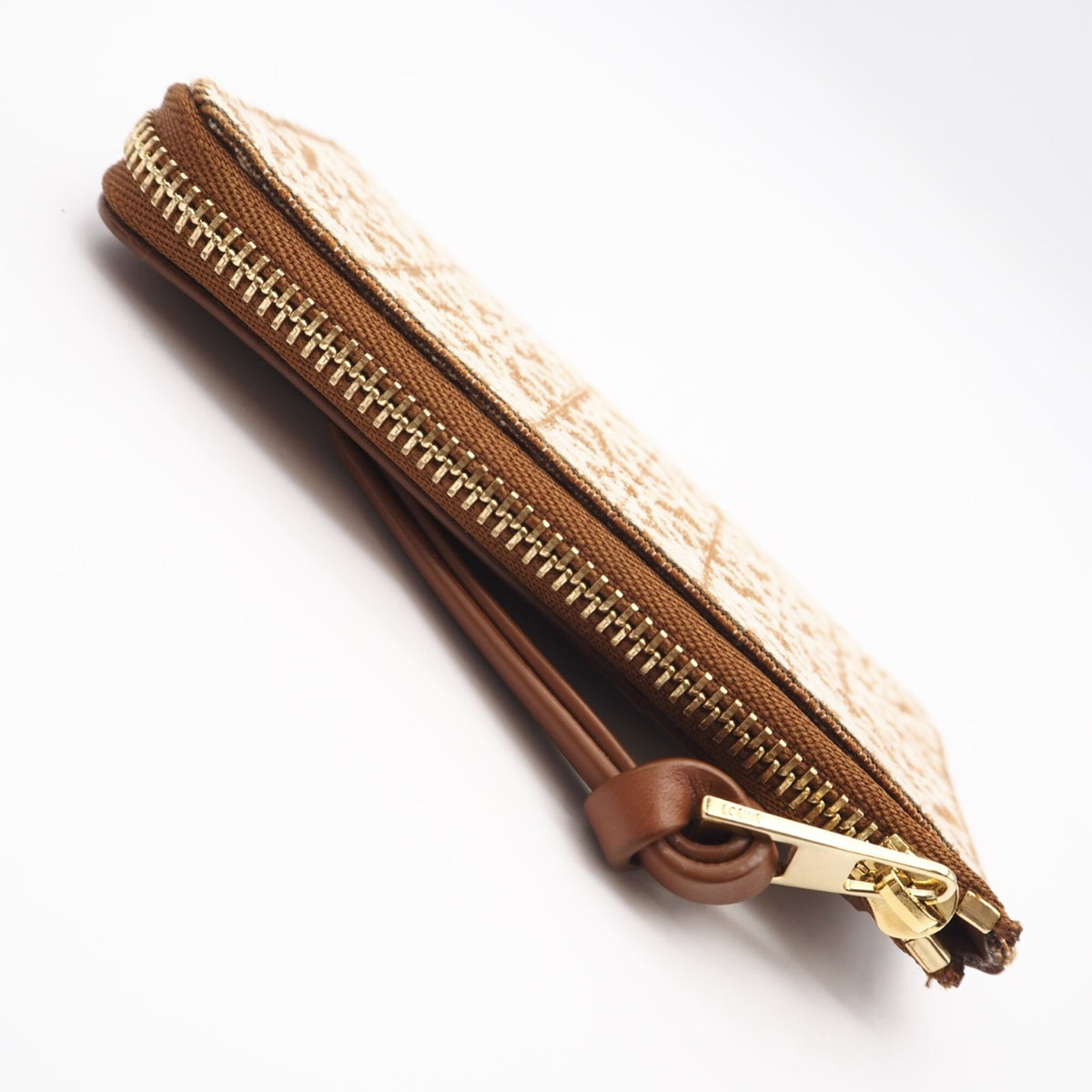 Loewe Brown Cream Canvas Leather Coin Purse/Coin Case (Pre-Owned)