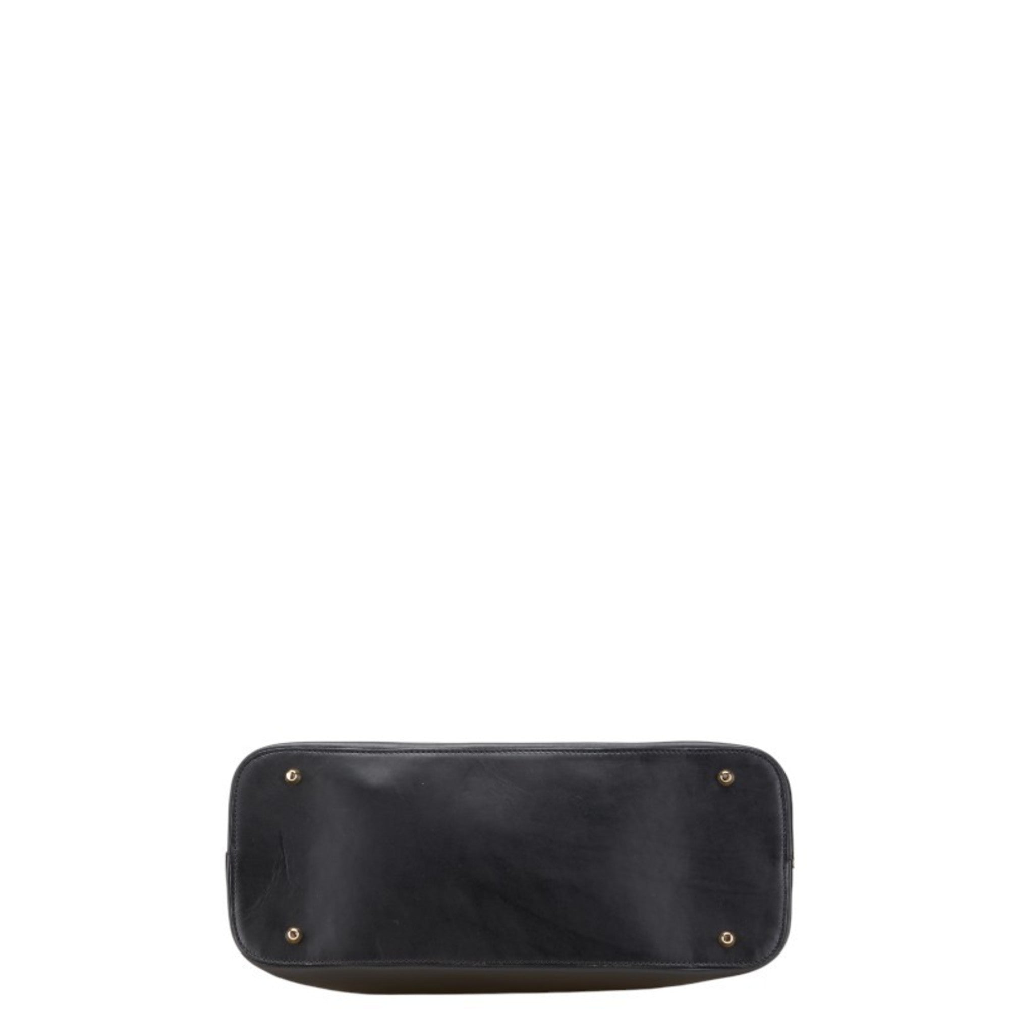 Bally Black Leather Handbag Tote Bag (Pre-Owned)