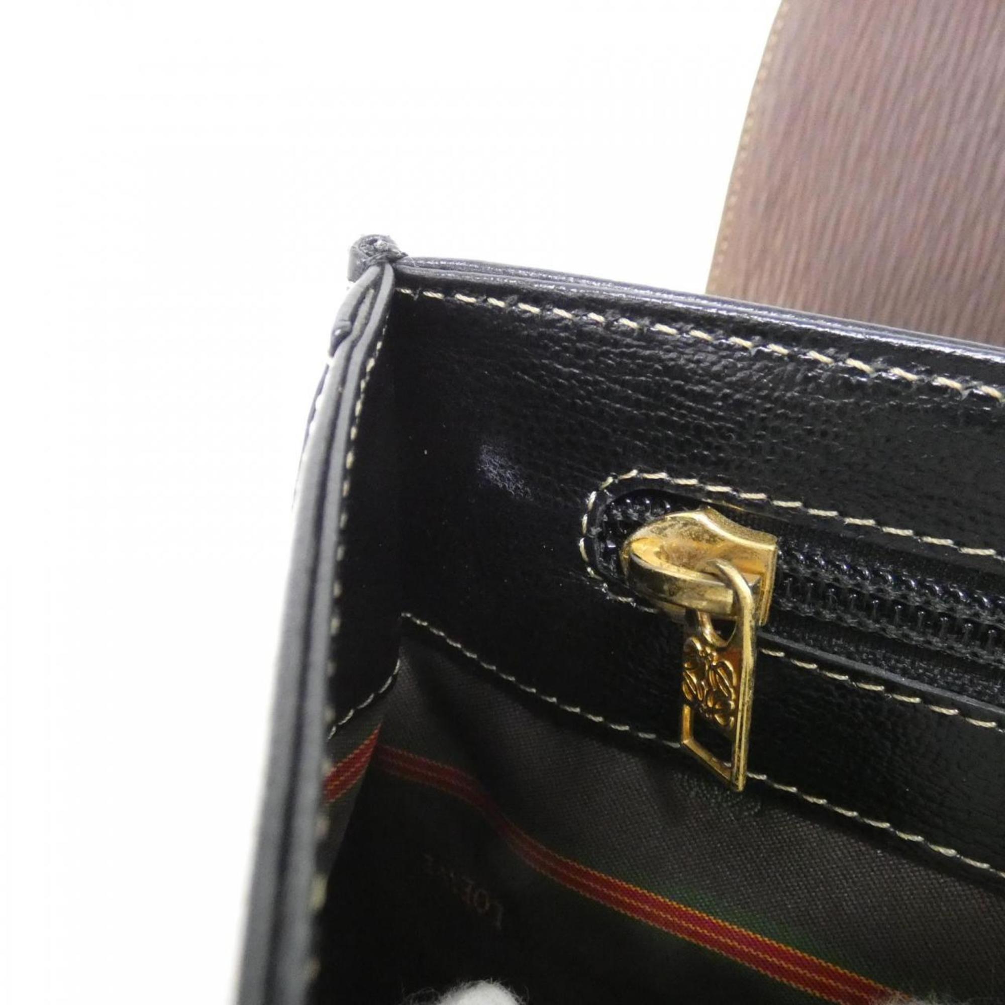 Loewe Black Brown Leather Handbag (Pre-Owned)