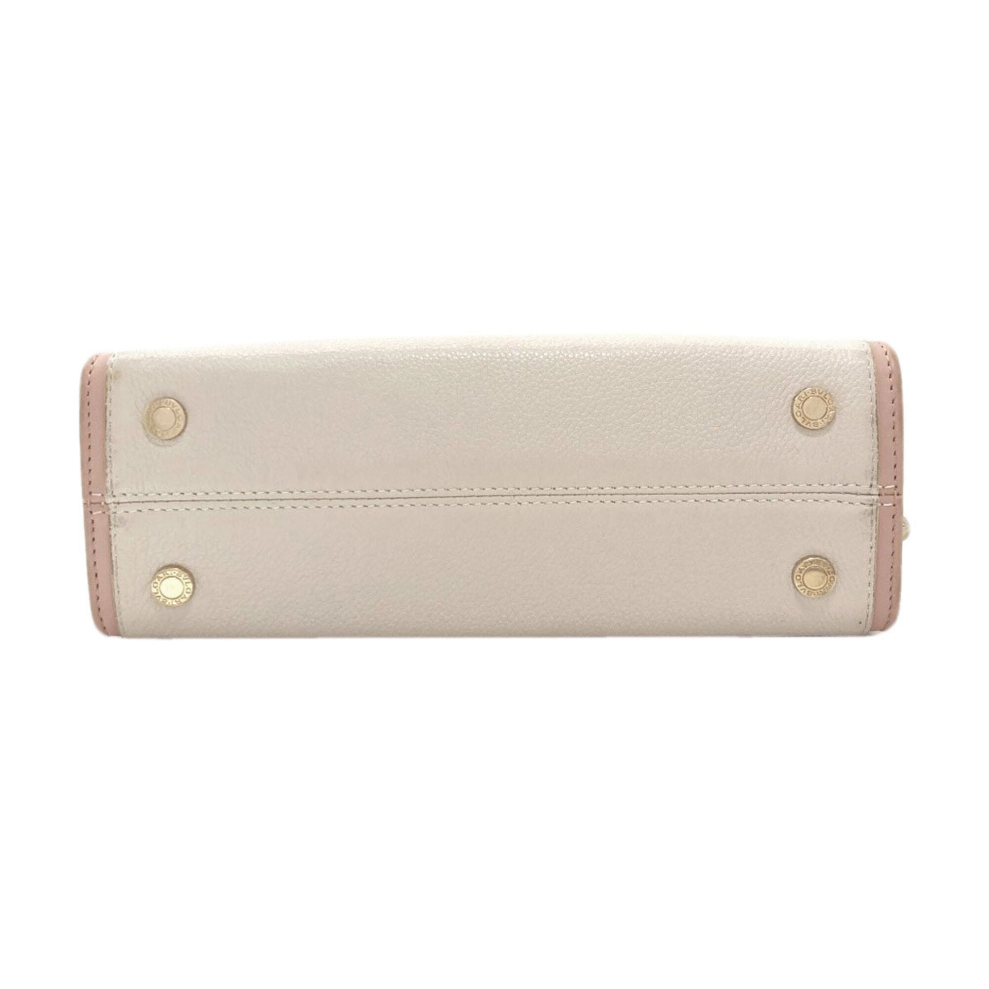 Bvlgari Black Pink White Leather Handbag (Pre-Owned)