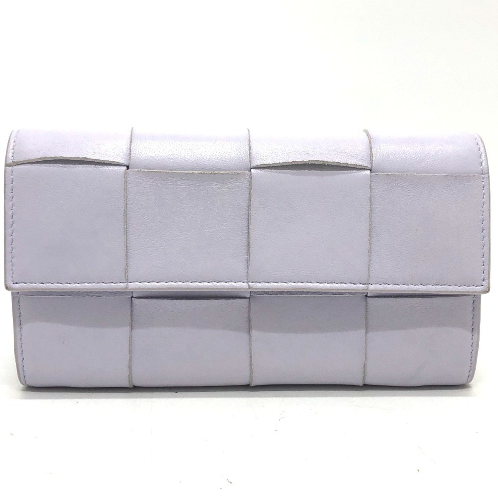 Bottega Veneta Purple Leather Long Wallet (Bi-Fold) (Pre-Owned)