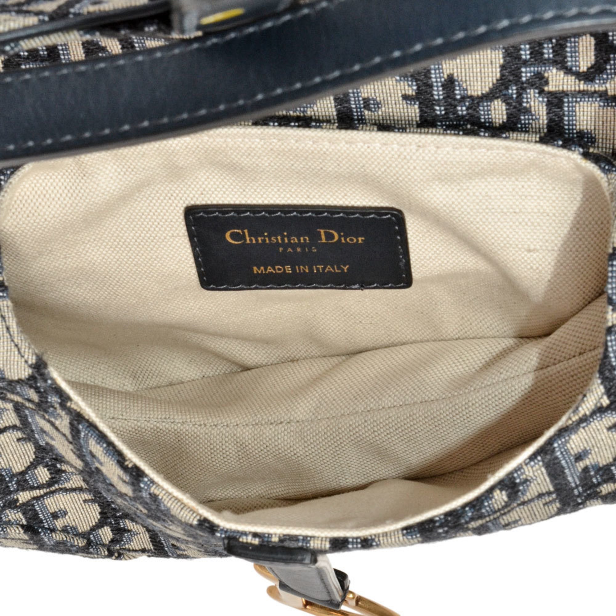Christian Dior Navy Jacquard Handbag (Pre-Owned)