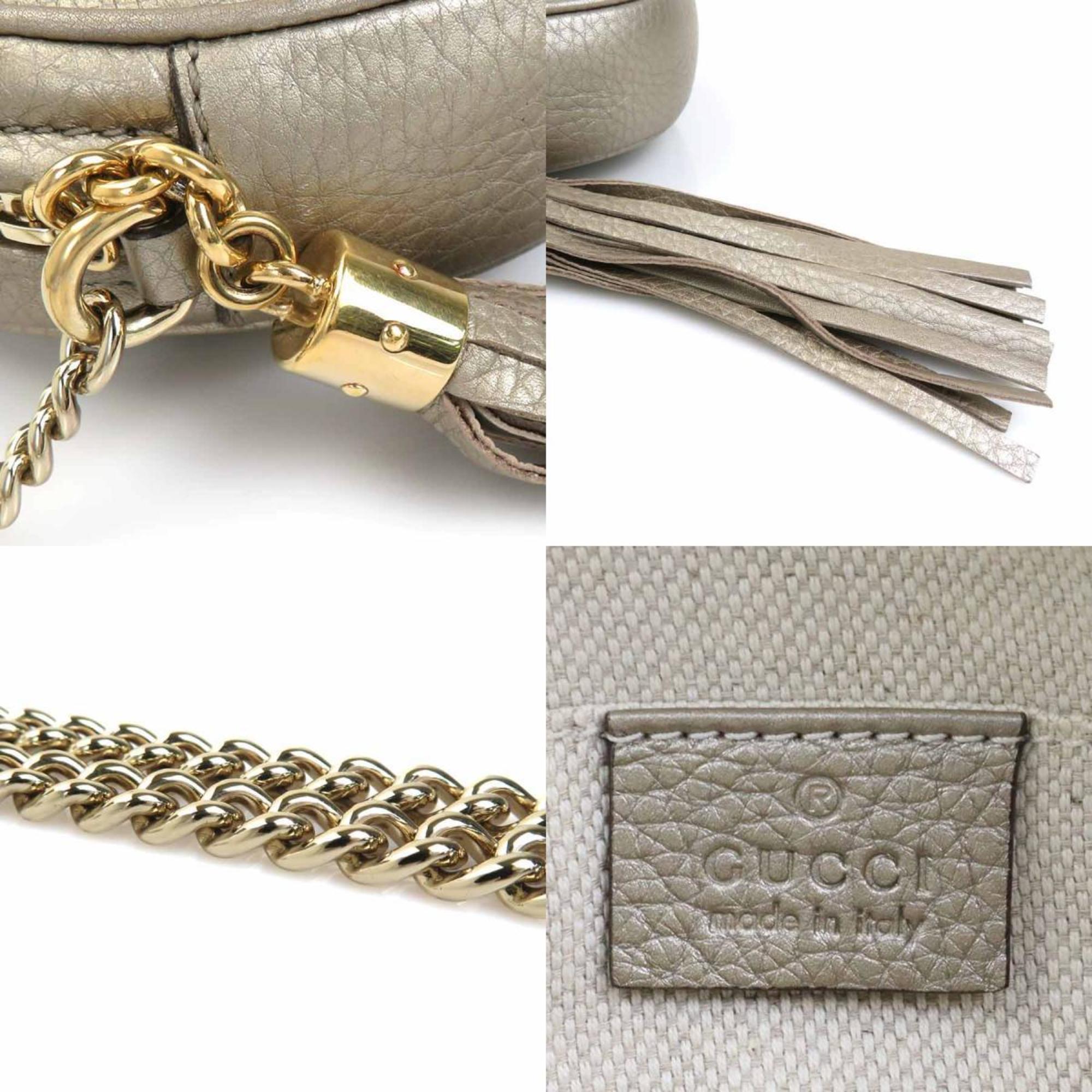 Gucci Gold Leather Shoulder Bag (Pre-Owned)