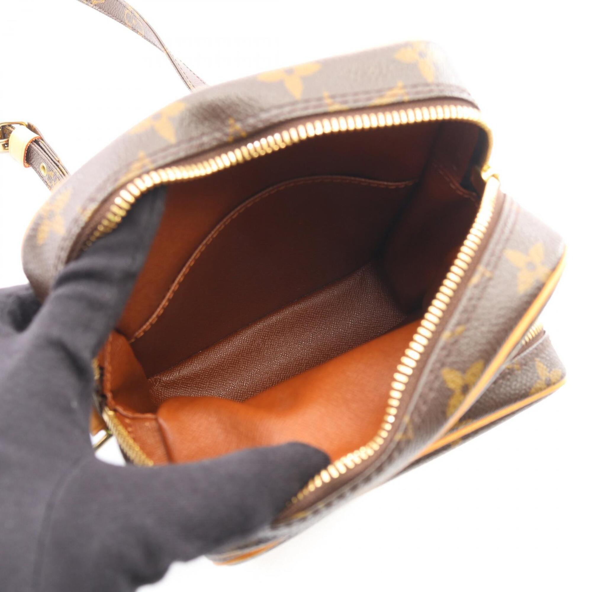 Louis Vuitton Brown Monogram Coated Canvas Leather Handbag Shoulder Bag (Pre-Owned)