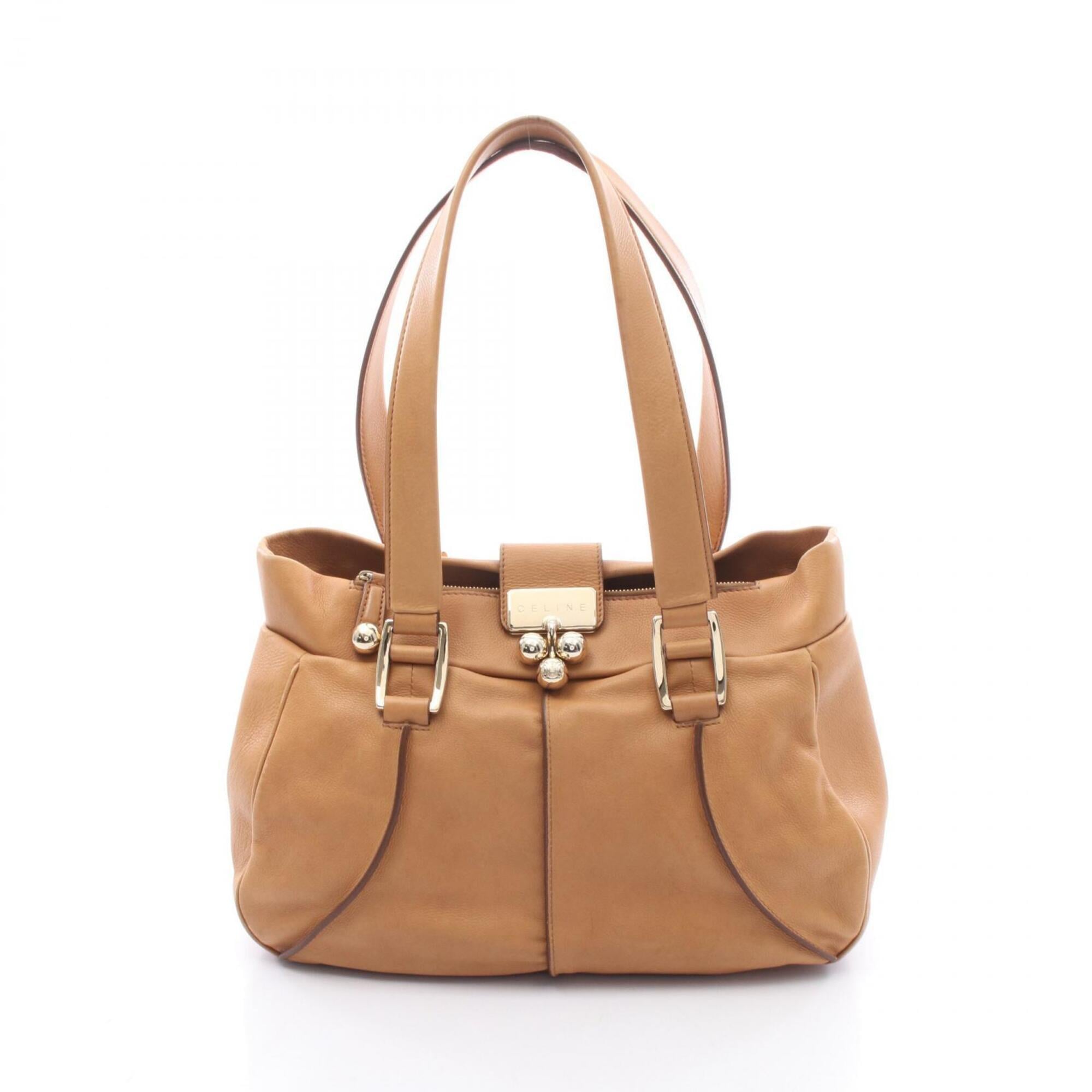 Celine Brown Leather Handbag Shoulder Bag (Pre-Owned)