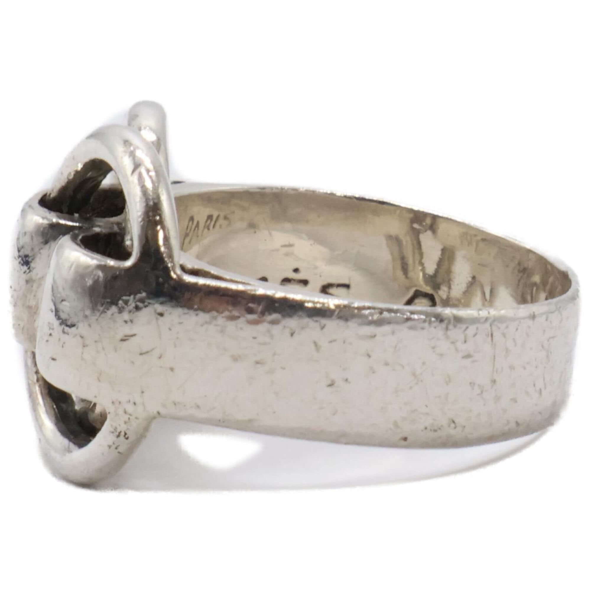 Hermes Silver Silver 925 Band Ring (Pre-Owned)