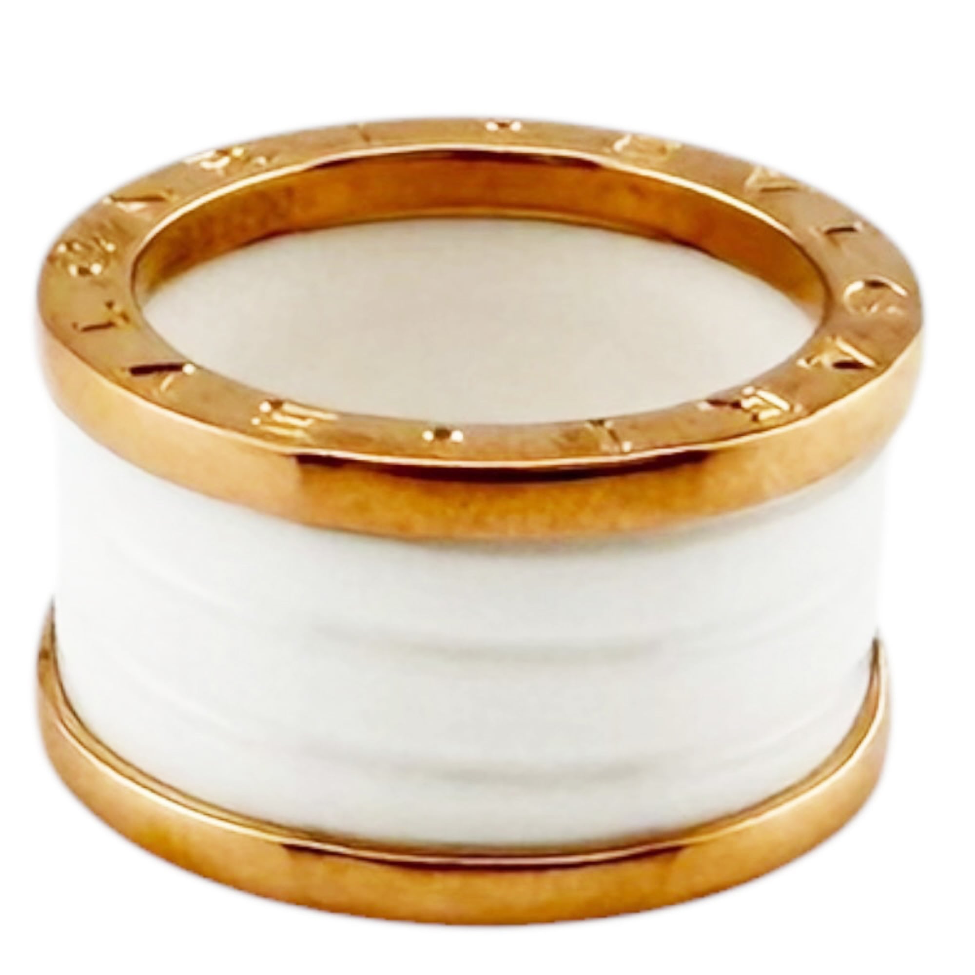 Bvlgari B.Zero1 Pink Gold Pink Gold (18K) Ceramic Band Ring (Pre-Owned)