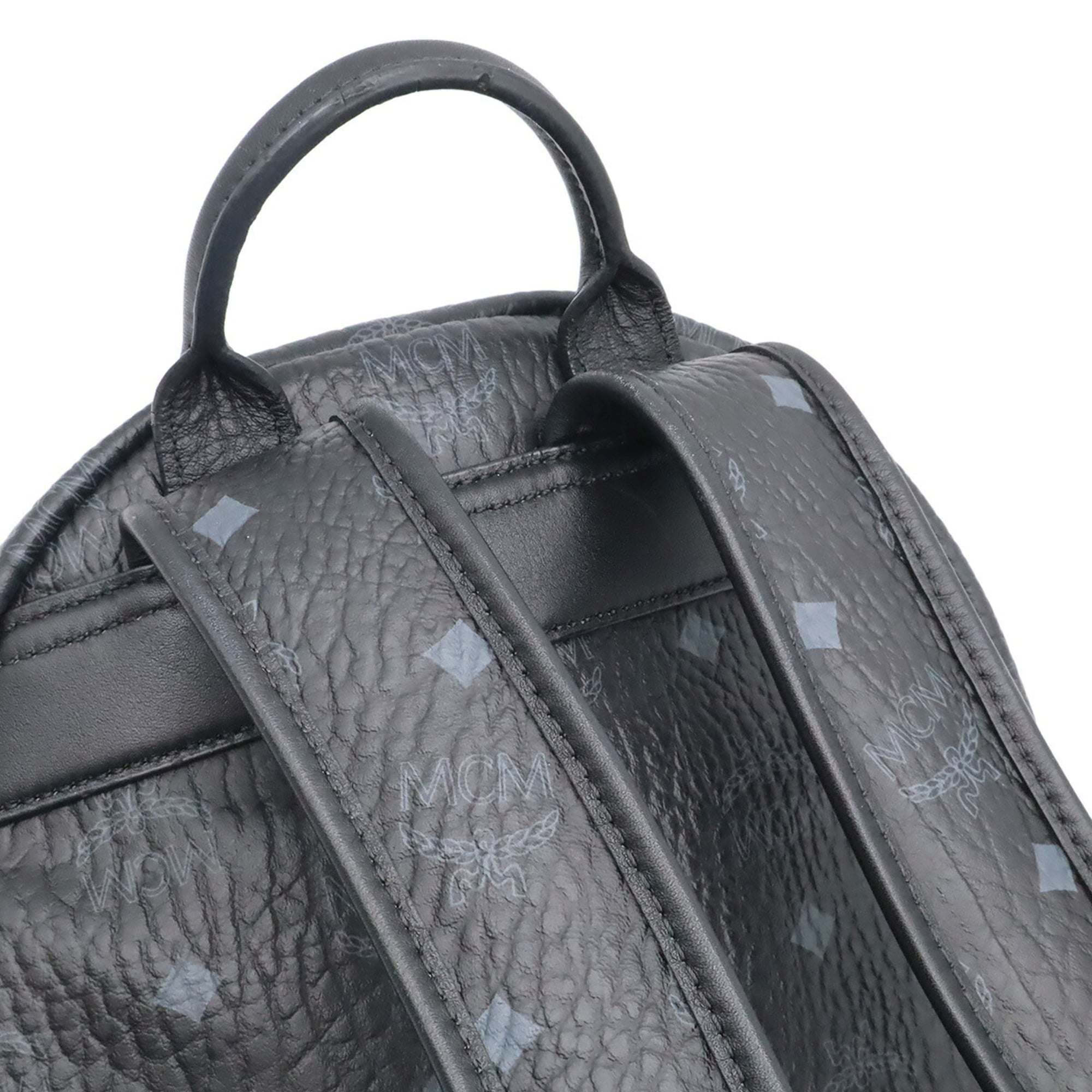 Mcm Black Coated Canvas Backpack (Pre-Owned)