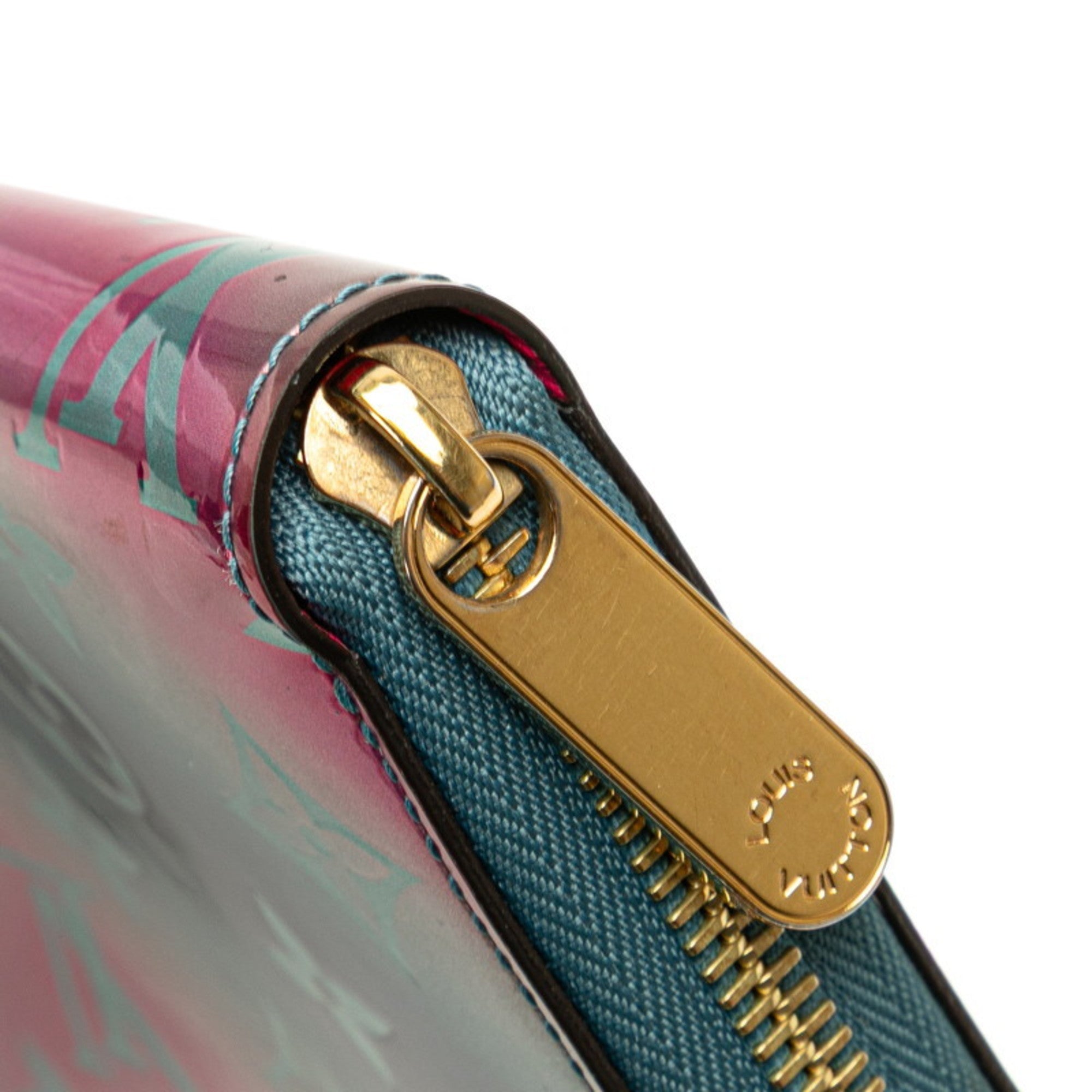 Louis Vuitton Blue Multi-Color Pink Patent Leather Long Wallet (Bi-Fold) (Pre-Owned)