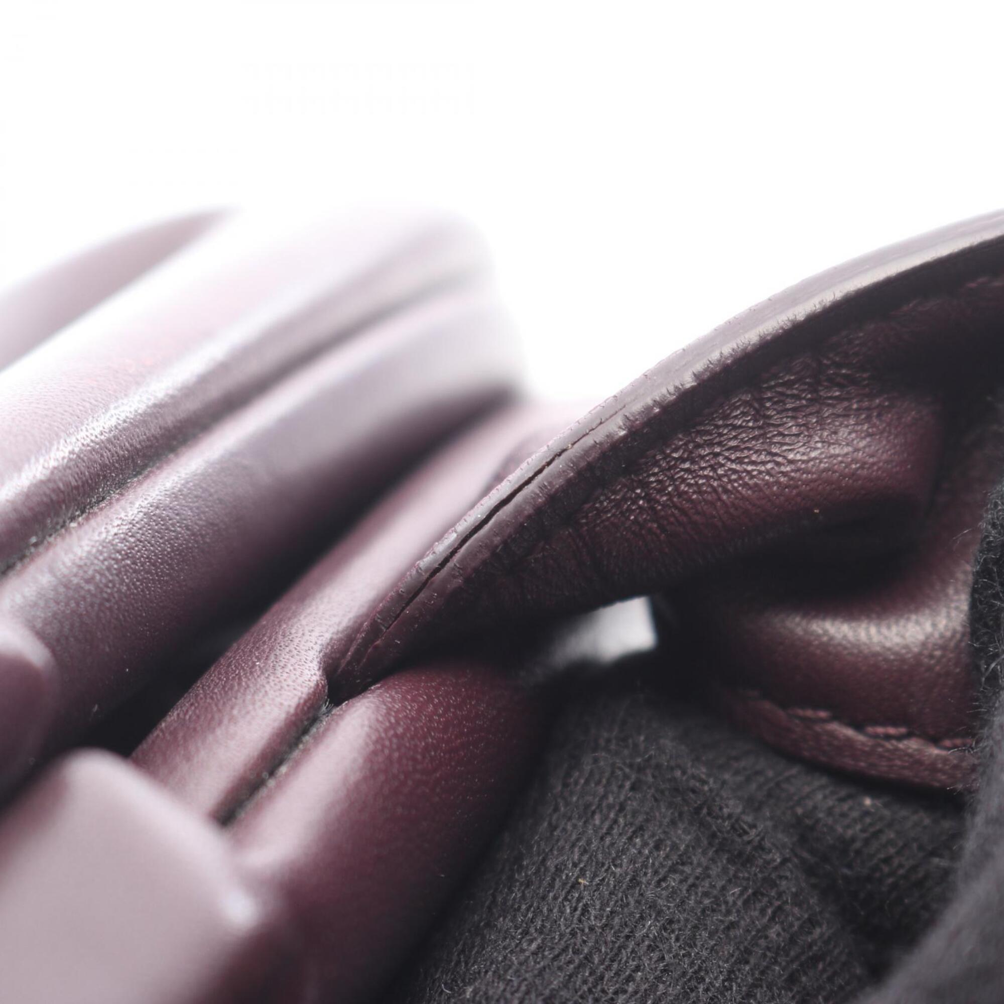 Bottega Veneta Purple Leather Handbag Shoulder Bag (Pre-Owned)