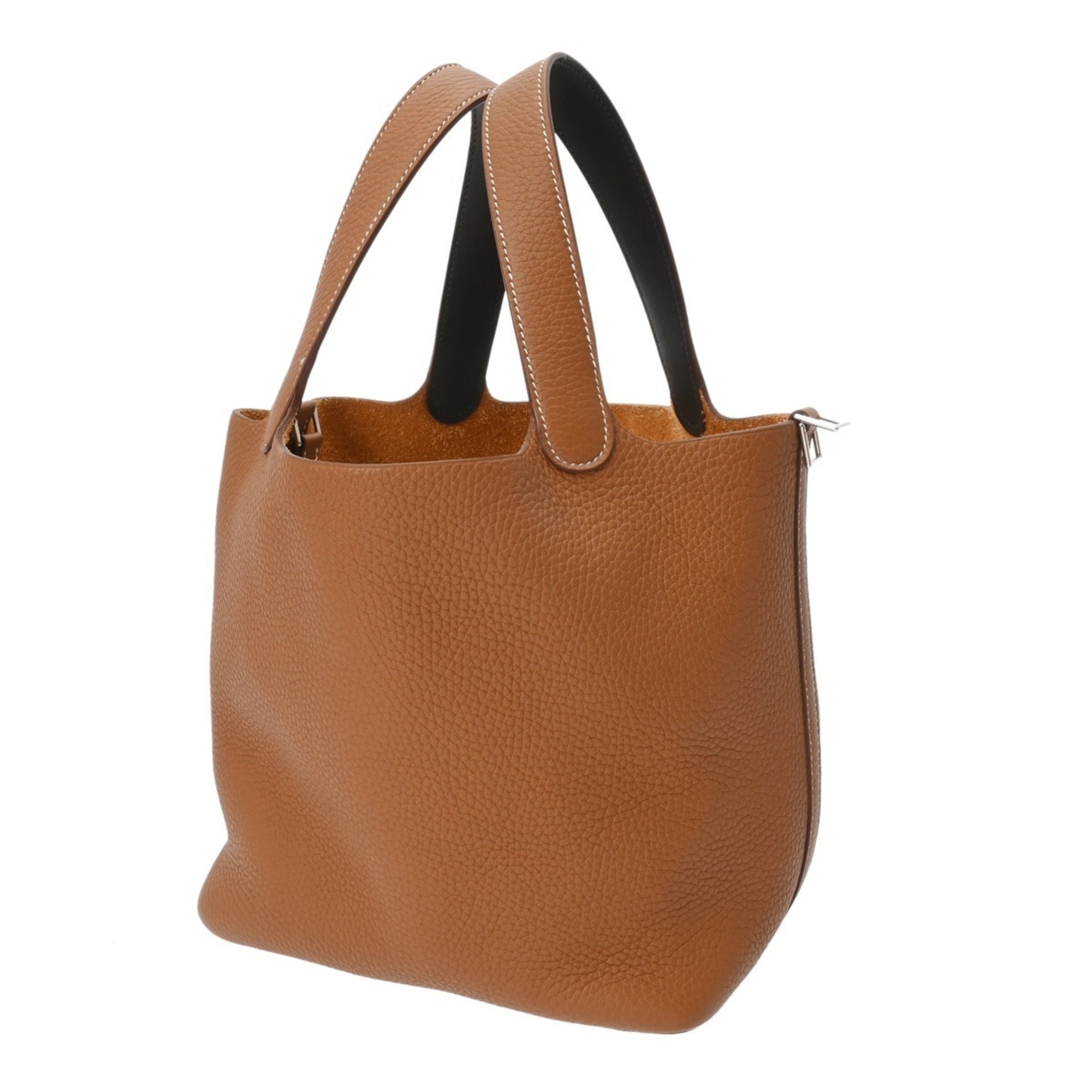 Hermes Picotin Gold Taurillon Clemence Leather Handbag (Pre-Owned)