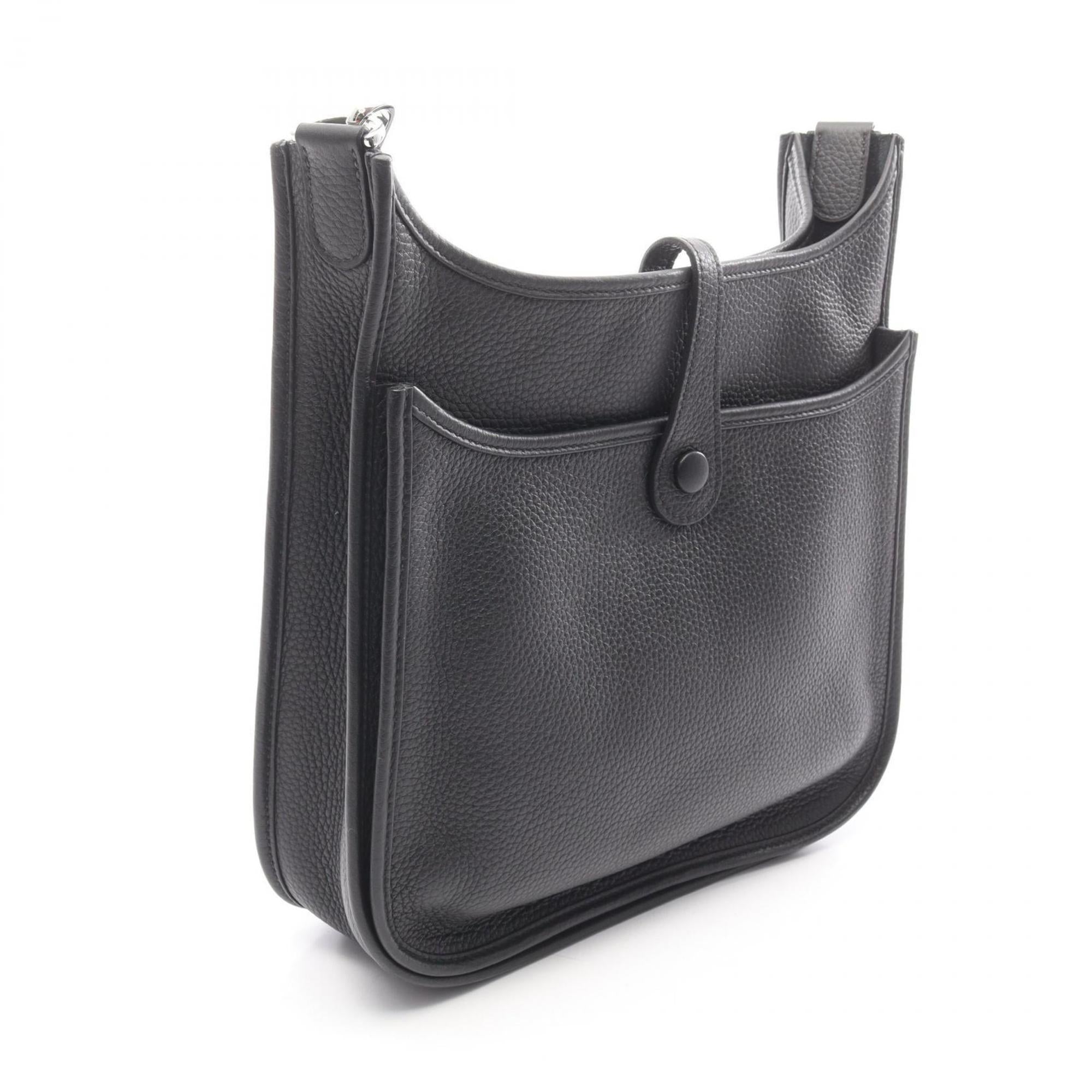 Hermes Black Taurillon Clemence Leather Leather Handbag Shoulder Bag (Pre-Owned)