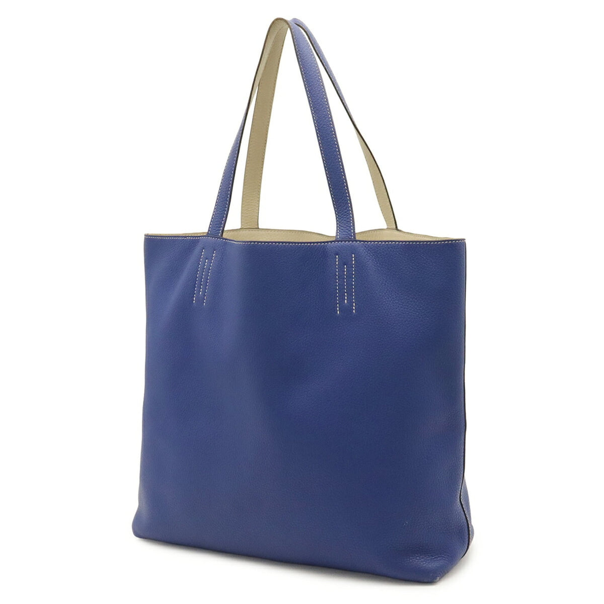 Hermes Blue Electric Taurillon Clemence Leather Tote Bag (Pre-Owned)