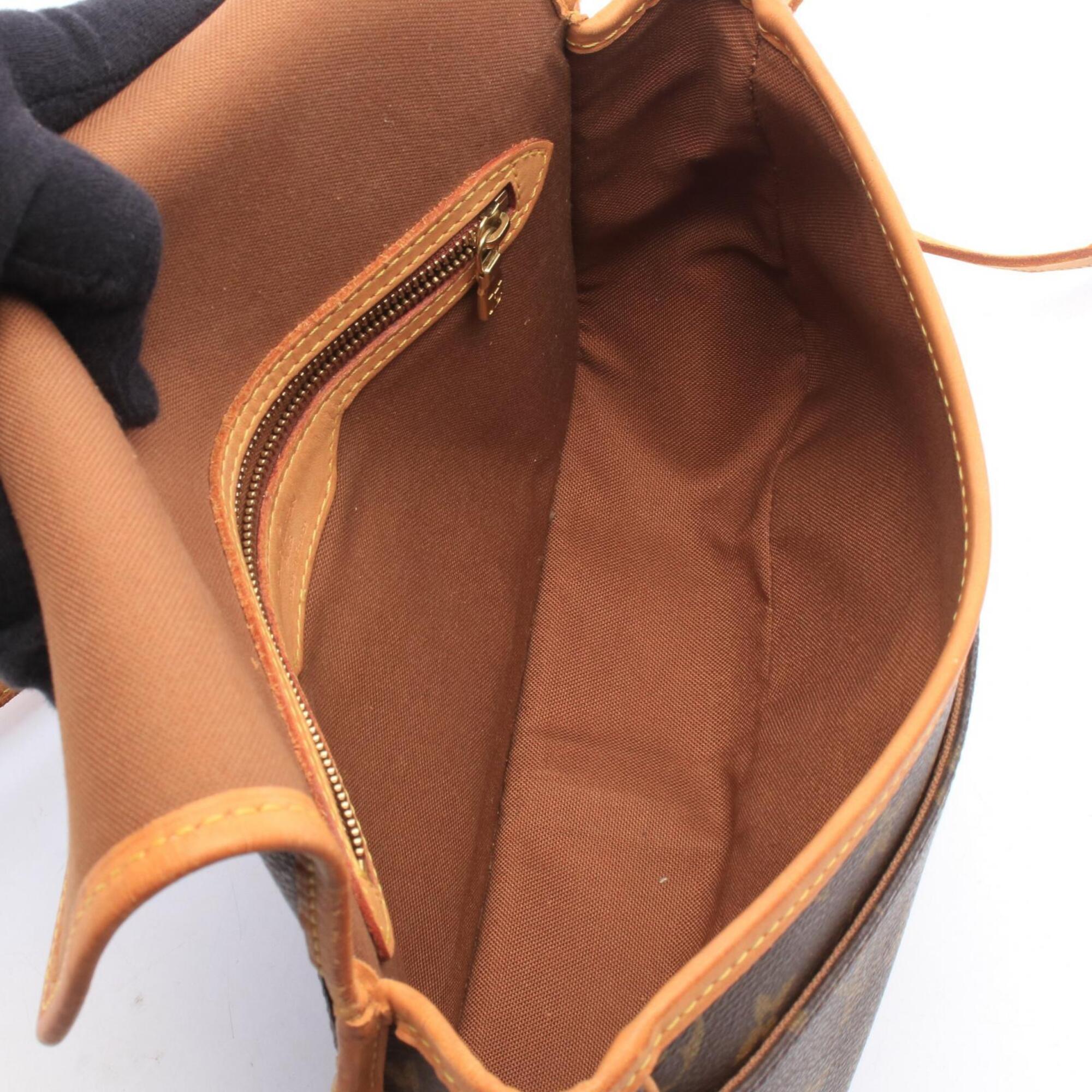Louis Vuitton Brown Monogram Leather Handbag Shoulder Bag (Pre-Owned)