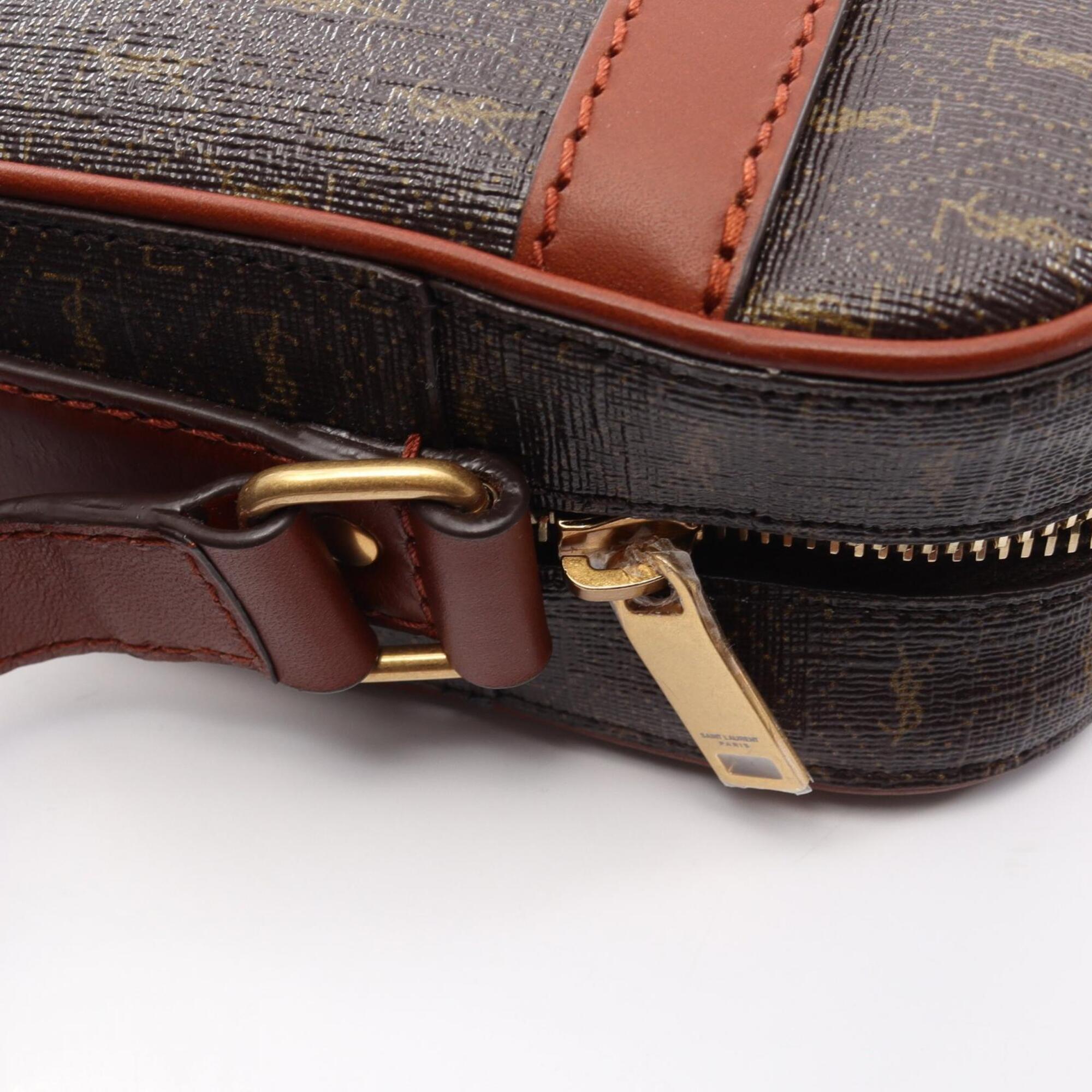 Saint Laurent Brown Pvc Leather Handbag Shoulder Bag (Pre-Owned)