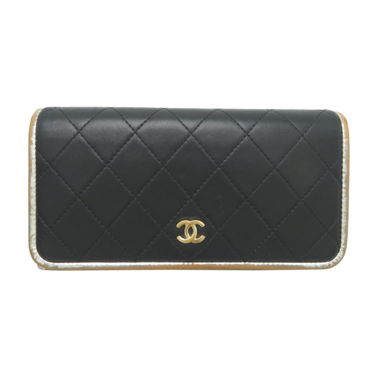 Chanel Black Leather Wallet (Bi-Fold) (Pre-Owned)