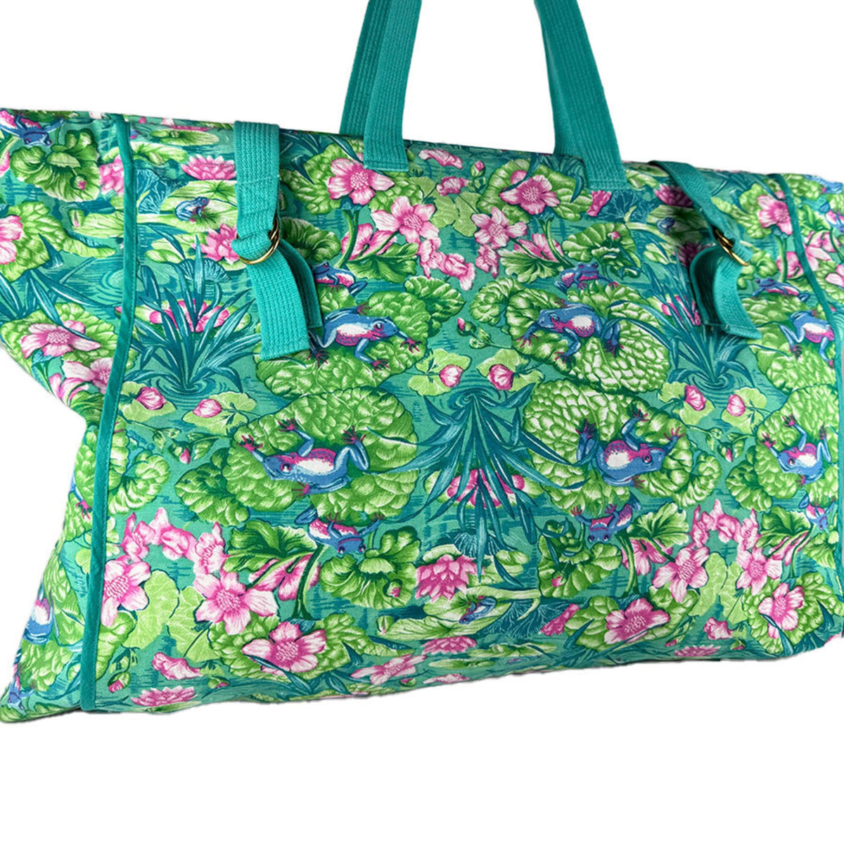 Hermes Green Canvas Handbag Tote Bag (Pre-Owned)