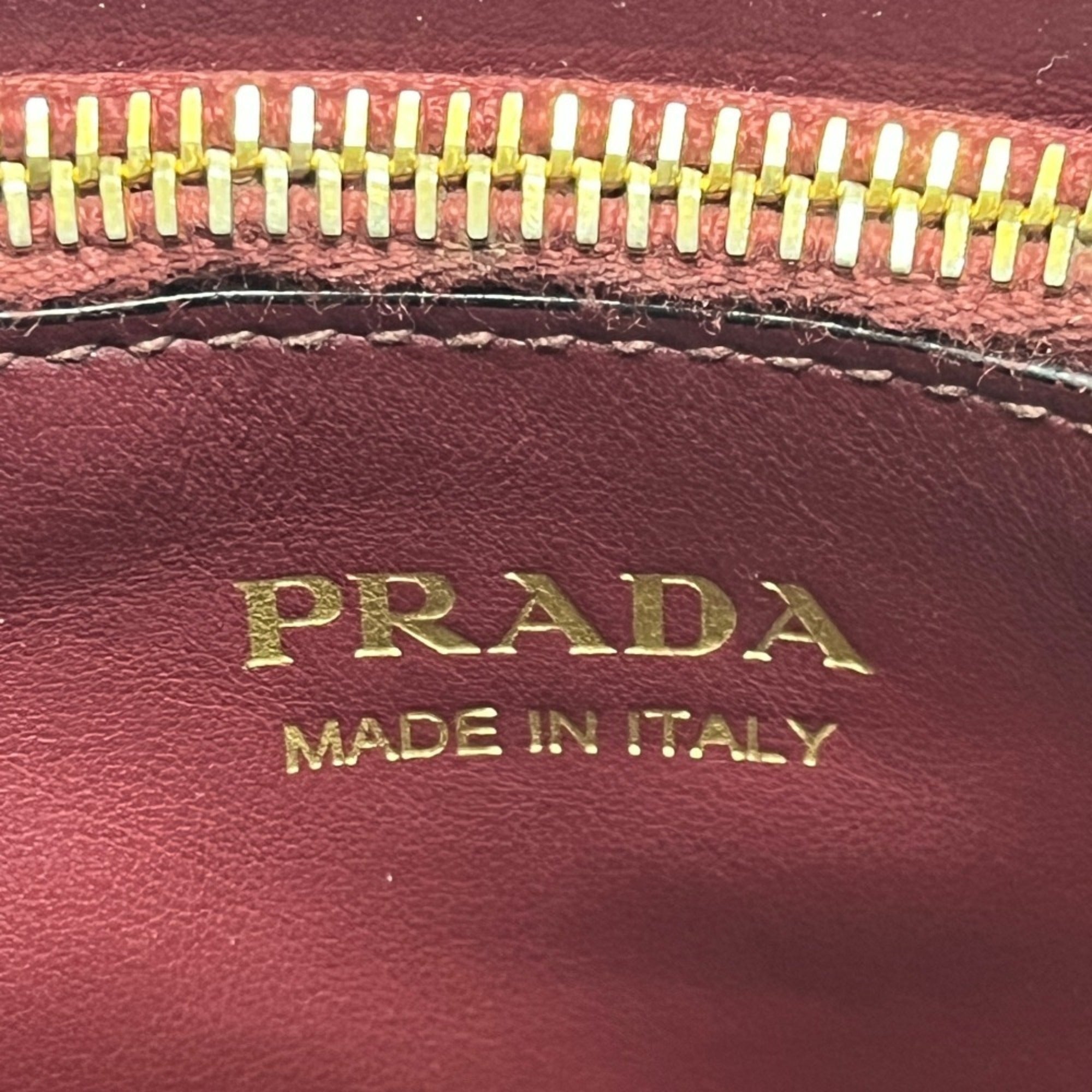 Prada Wine Leather Handbag Shoulder Bag (Pre-Owned)