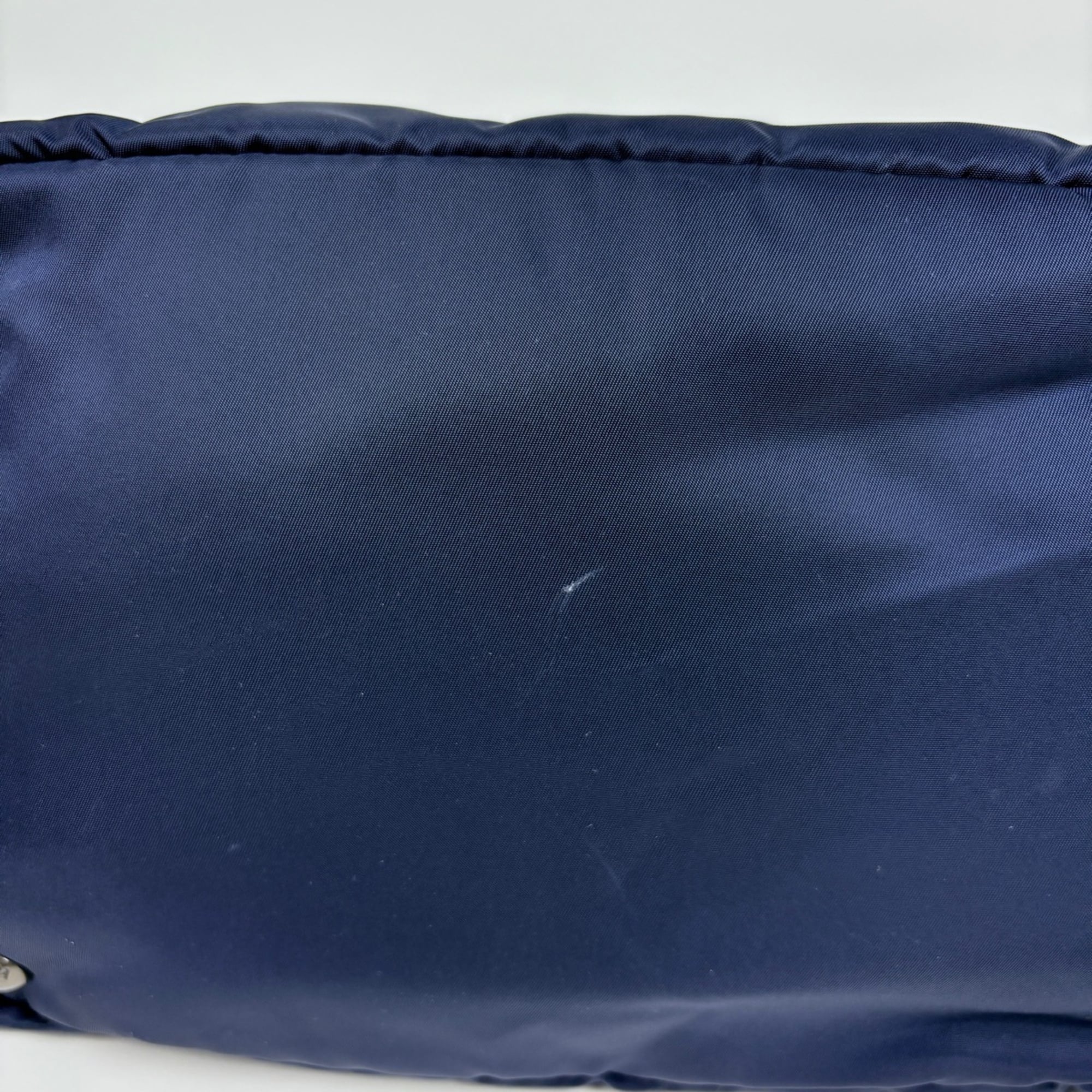 Prada Navy Nero Nylon Leather Handbag (Pre-Owned)