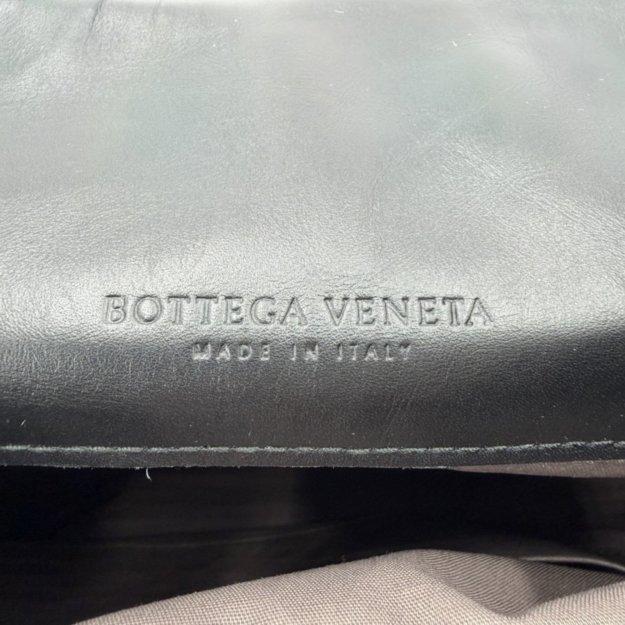 Bottega Veneta Intrecciato Black Leather Backpack (Pre-Owned)