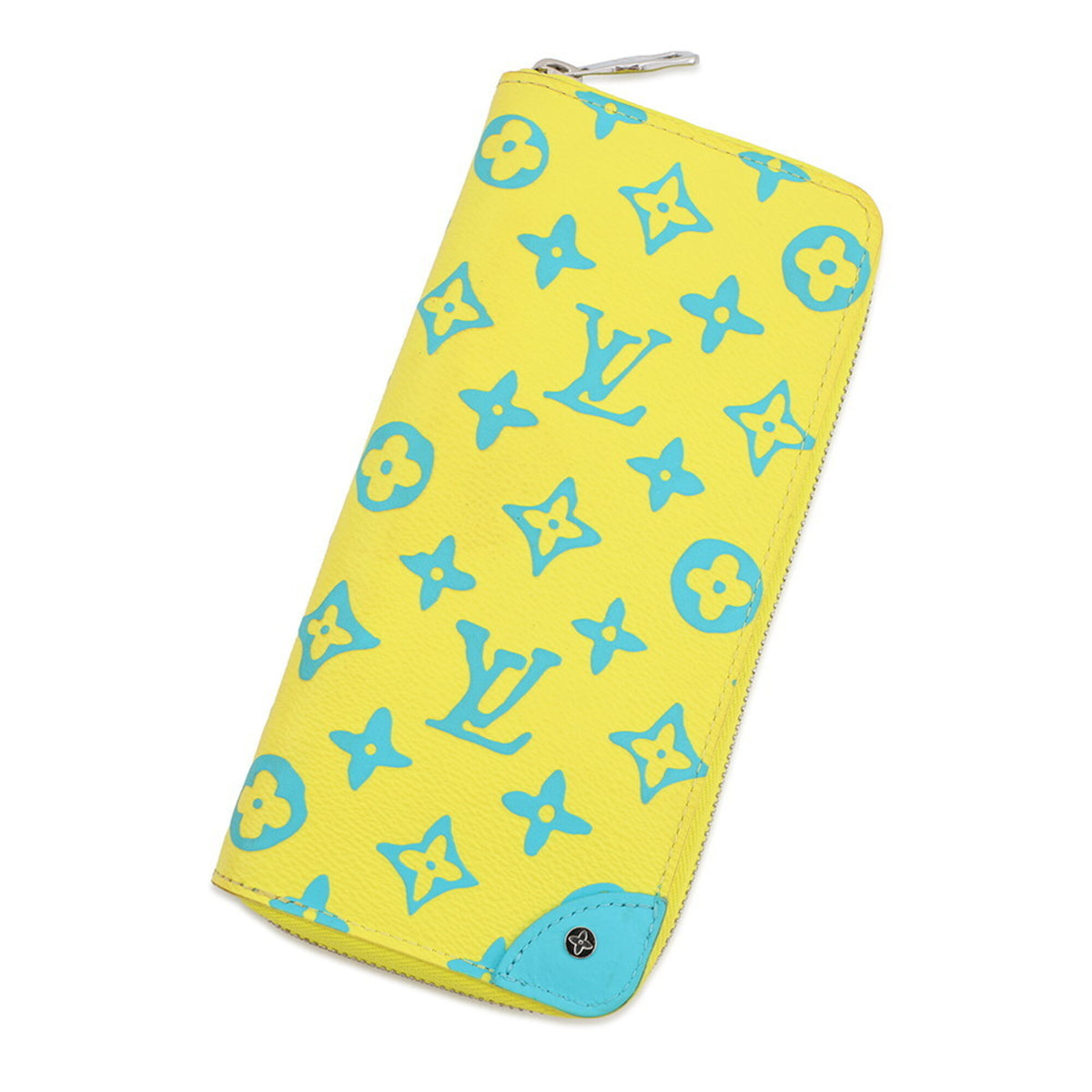 Louis Vuitton Blue Yellow Monogram Long Wallet (Bi-Fold) (Pre-Owned)