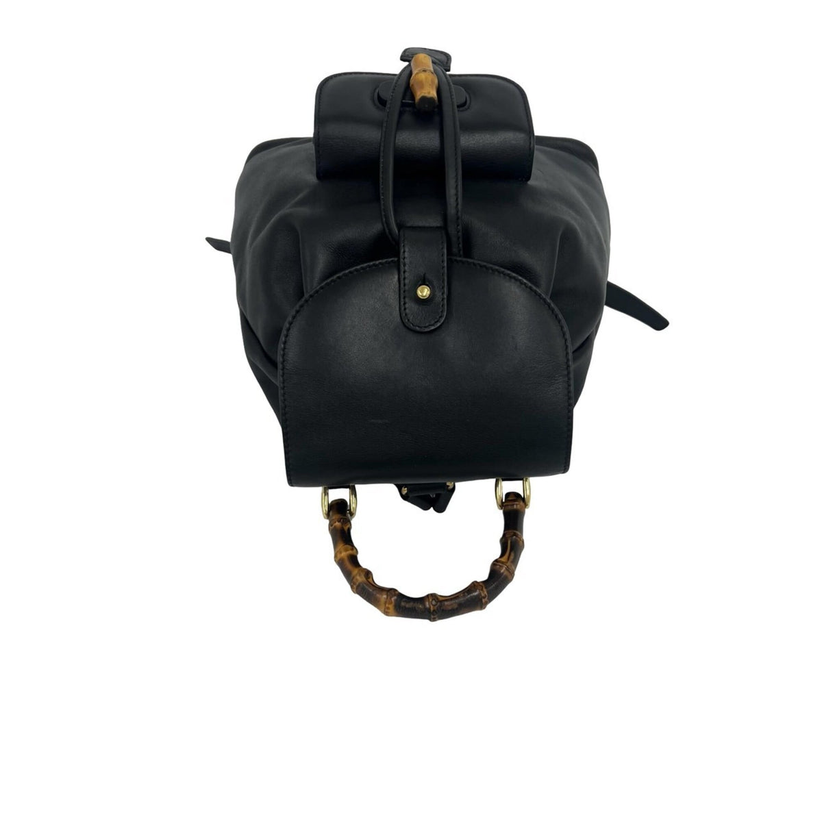 Gucci Black Leather Bamboo Backpack (Pre-Owned)