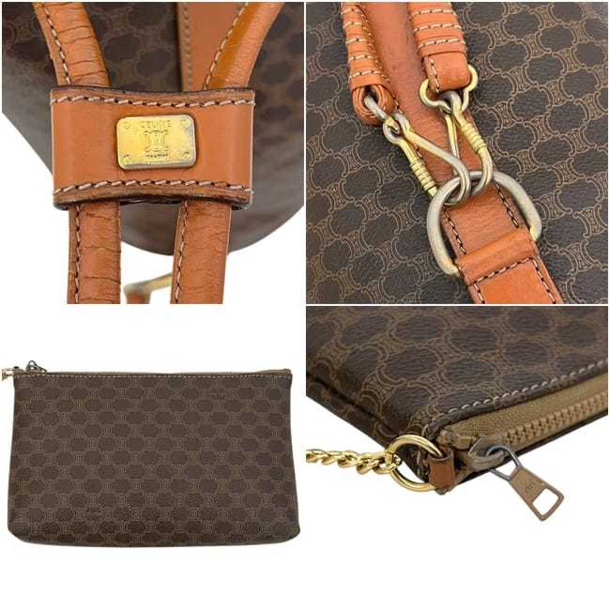 Celine Brown Pvc Leather Pouch Shoulder Bag (Pre-Owned)