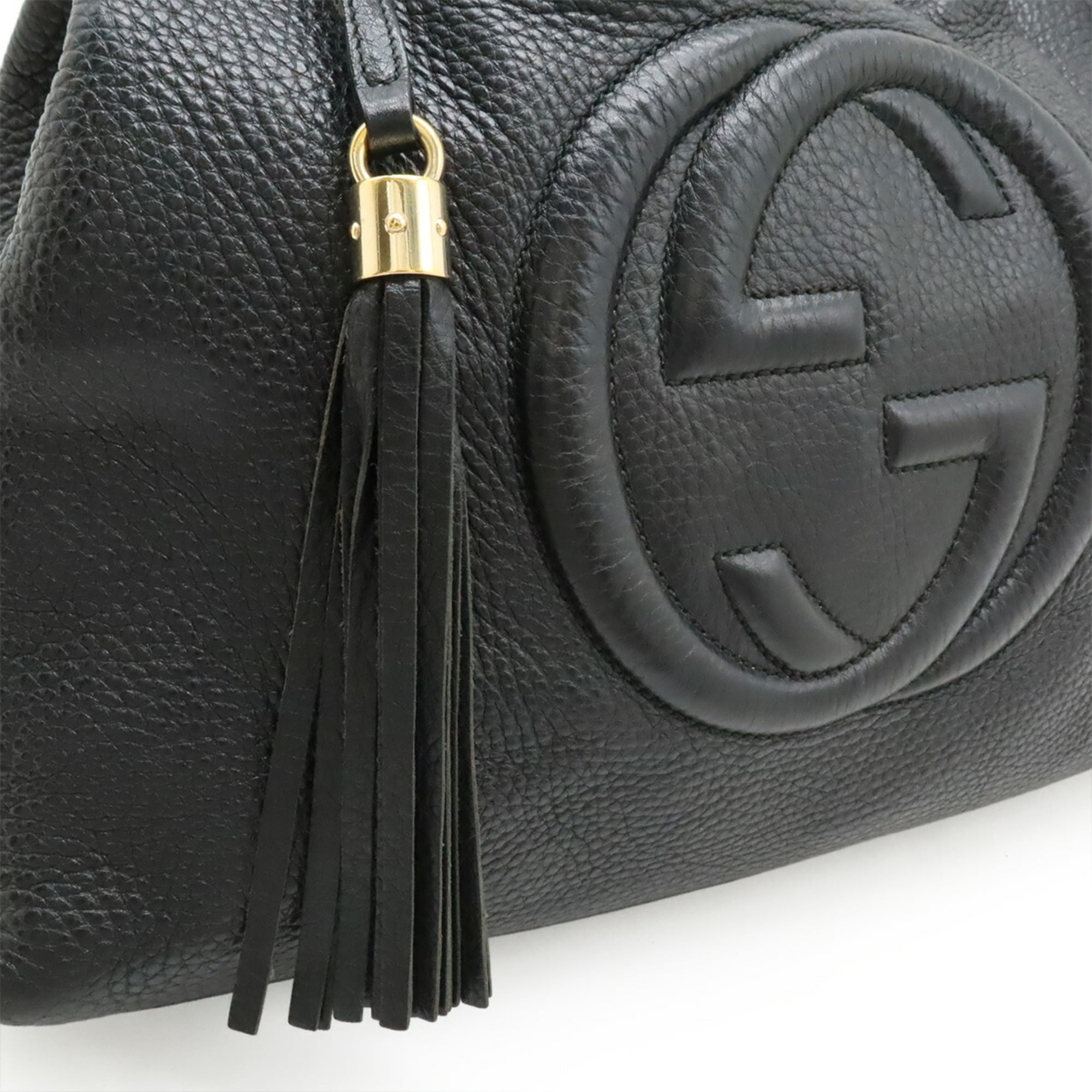 Gucci Soho Black Leather Shoulder Bag Tote Bag (Pre-Owned)