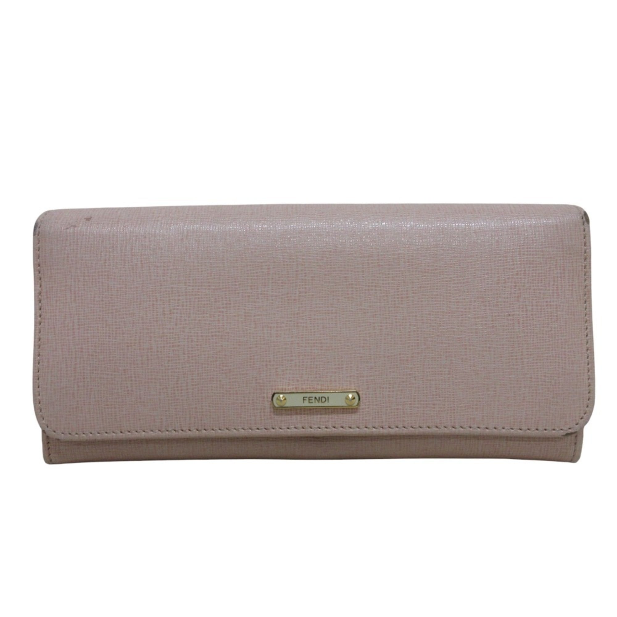 Fendi Pink Leather Long Wallet (Bi-Fold) (Pre-Owned)