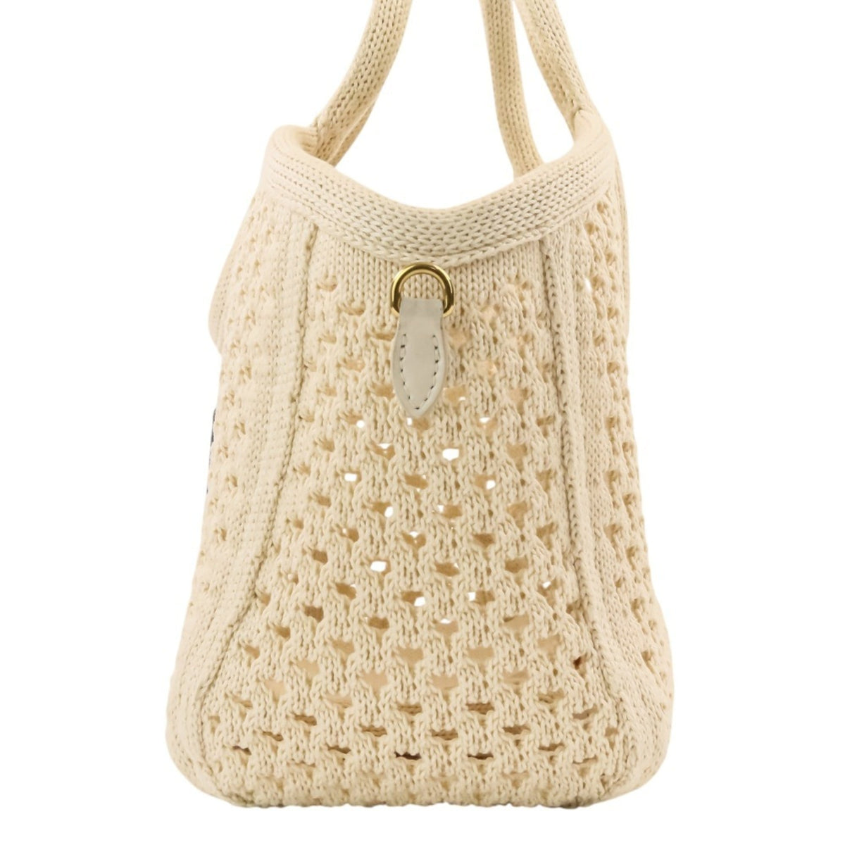 Miu Miu Ivory Mesh Handbag Pouch Tote Bag (Pre-Owned)
