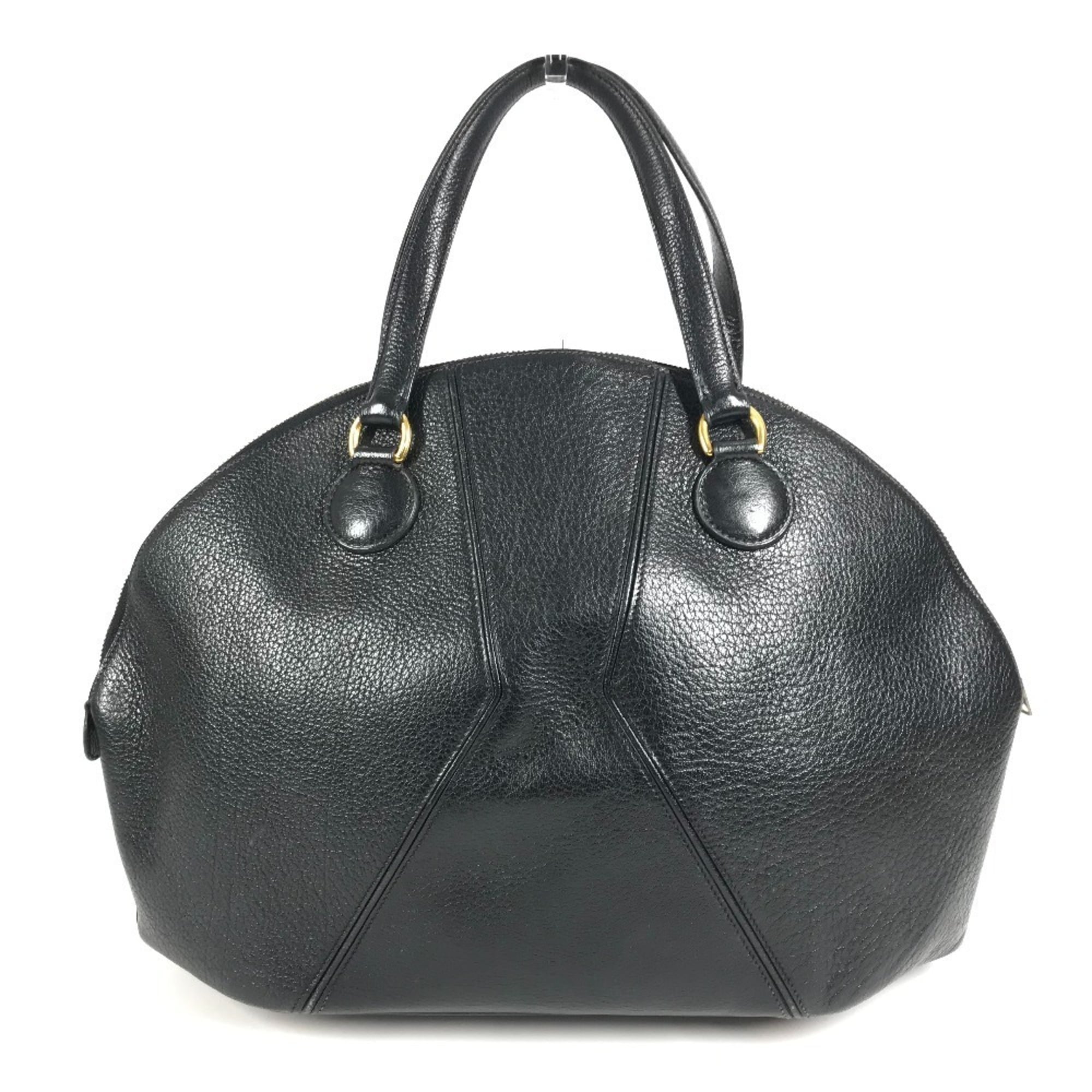 Hermes Black Leather Handbag Tote Bag (Pre-Owned)