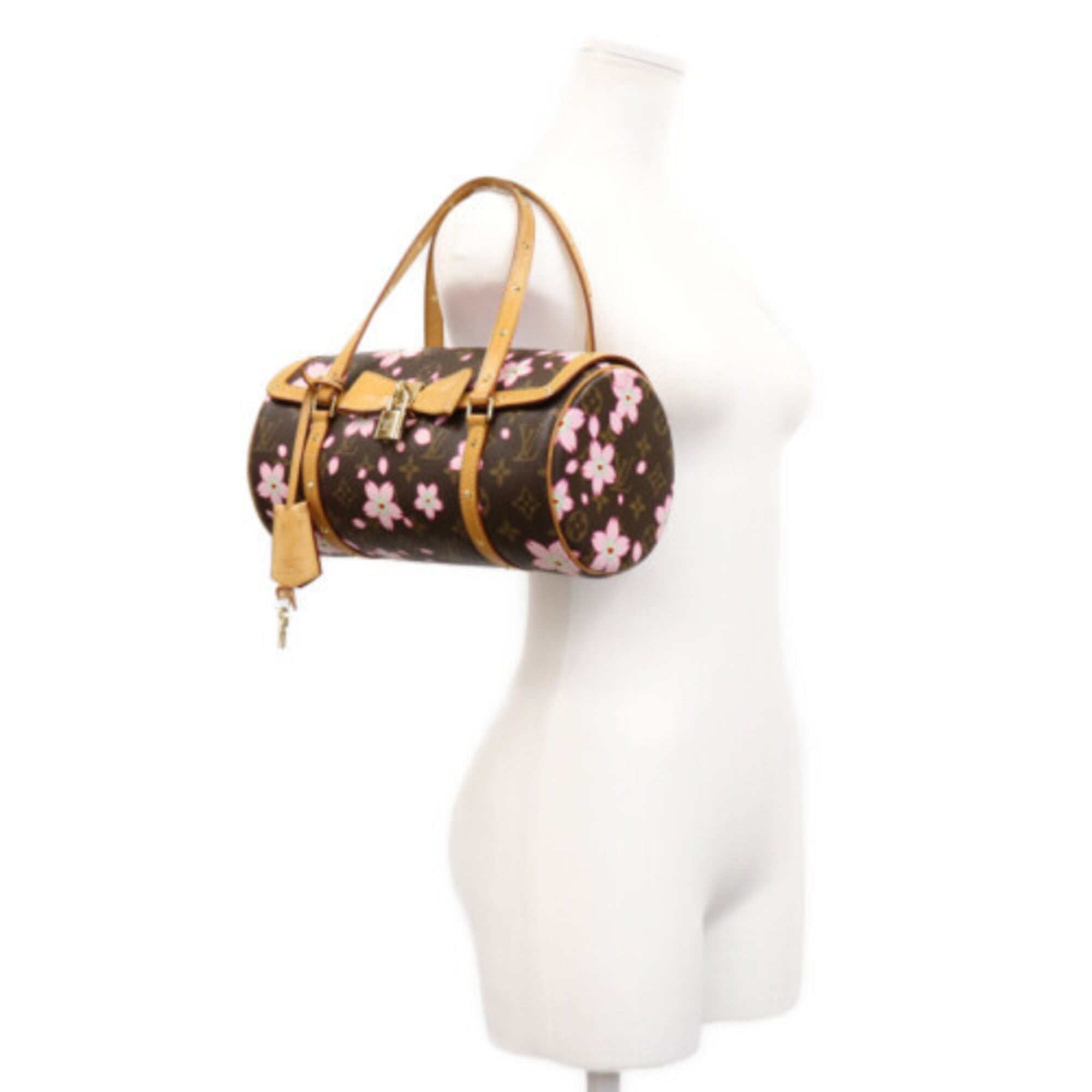 Louis Vuitton Brown Pink Monogram Cherry Blossom Handbag (Pre-Owned)