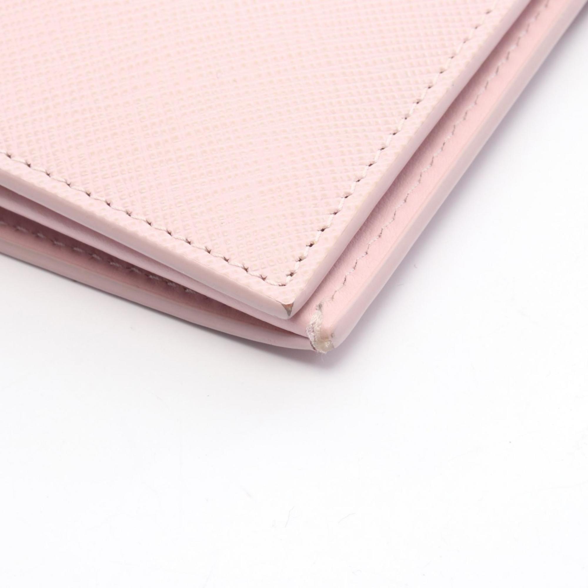 Prada Pink Leather Long Wallet (Bi-Fold) (Pre-Owned)