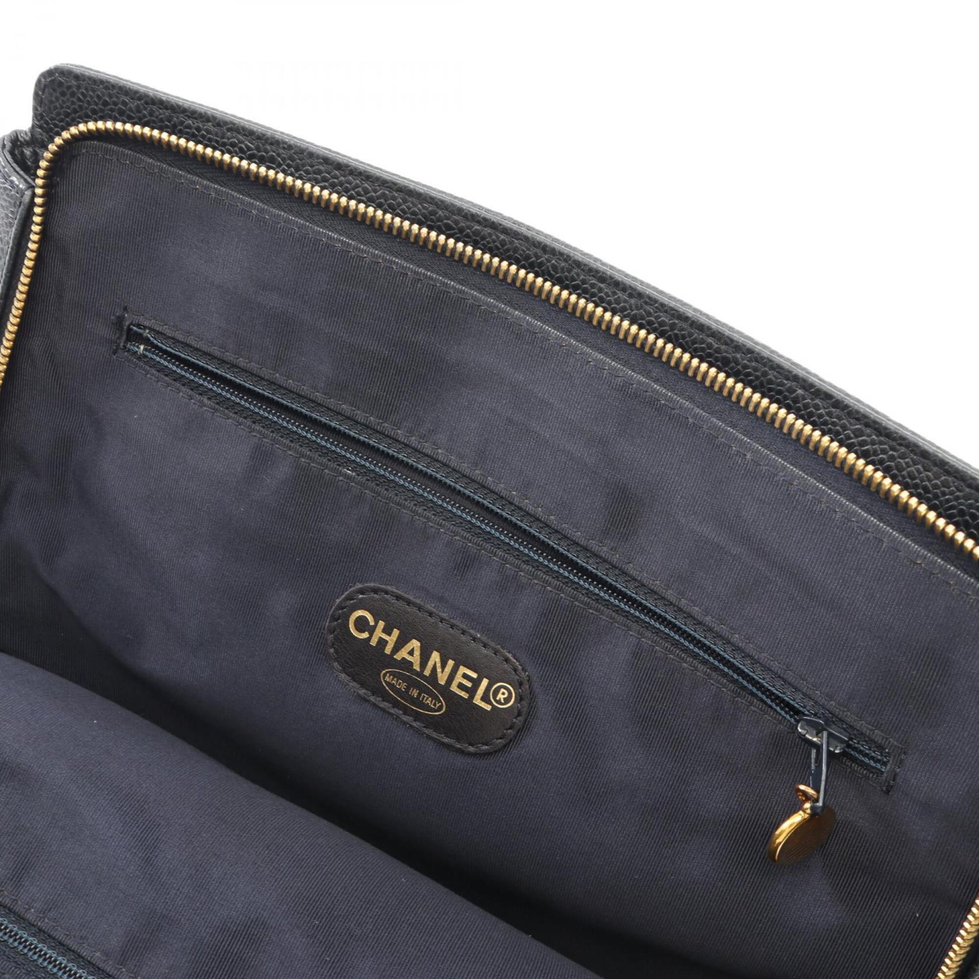 Chanel Navy Canvas Handbag (Pre-Owned)