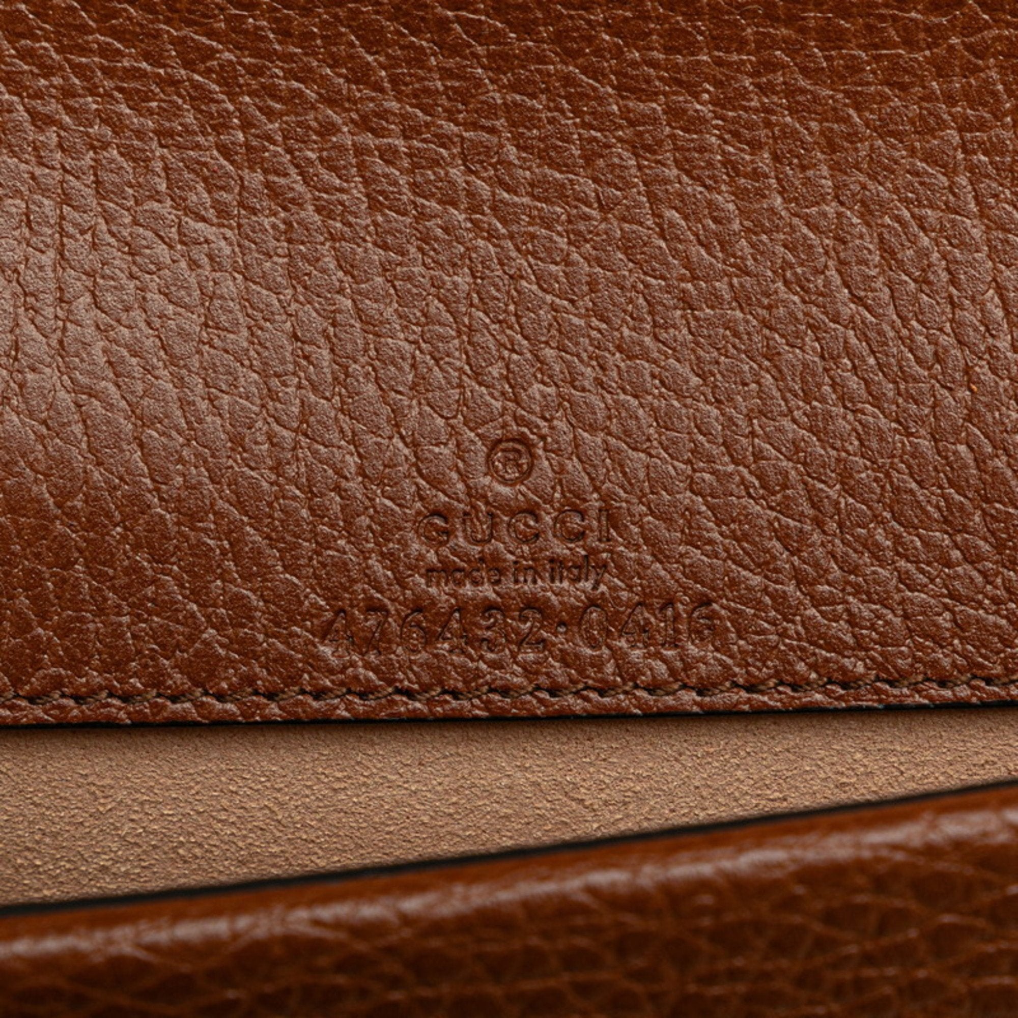 Gucci Blue Brown Denim Leather Shoulder Bag (Pre-Owned)