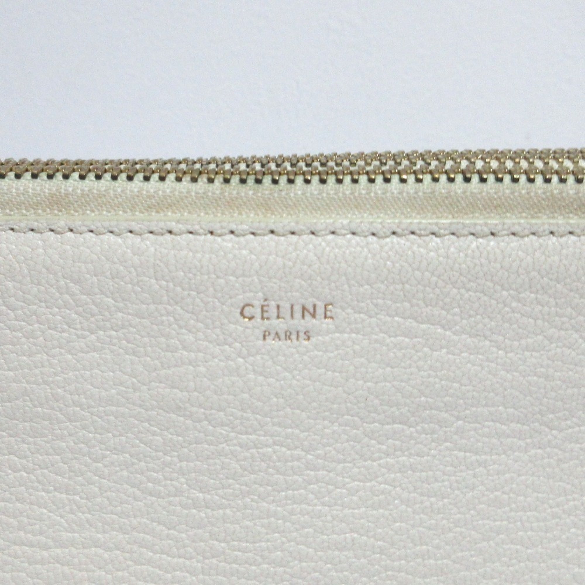 Celine Off-White White Leather Shoulder Bag (Pre-Owned)