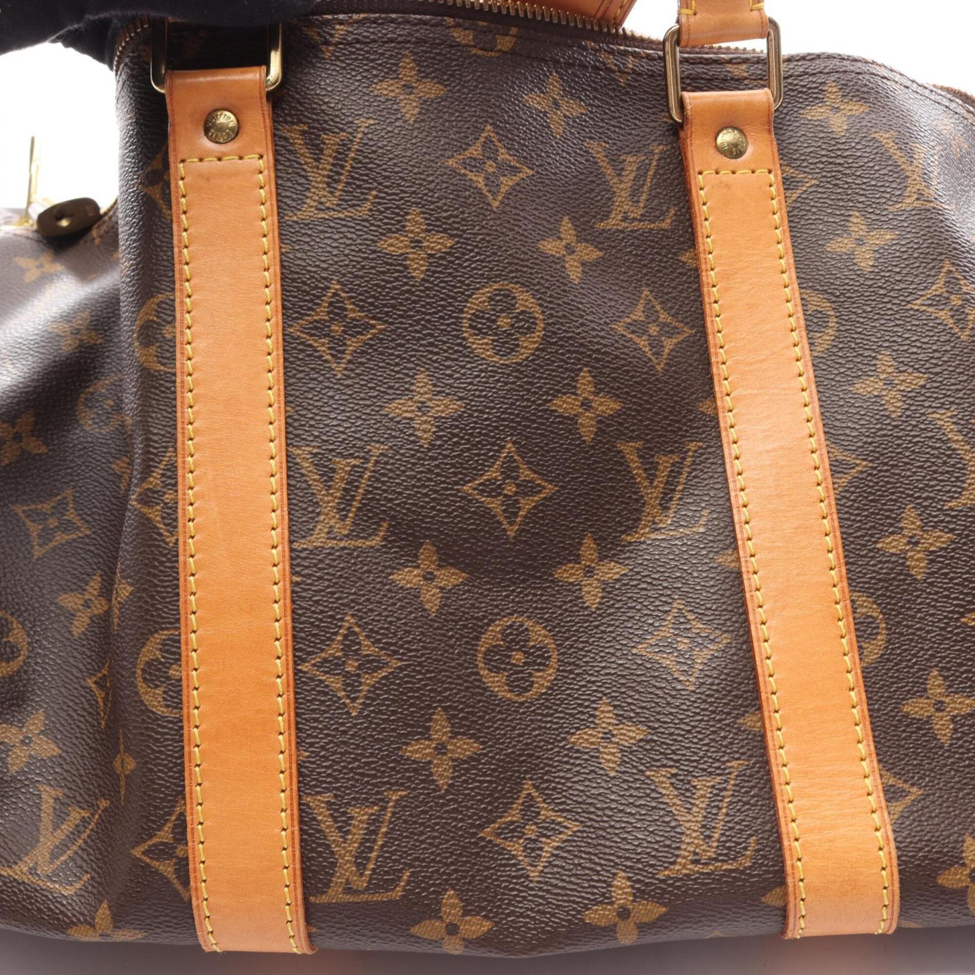 Louis Vuitton Brown Coated Canvas Pvc Monogram Leather Boston Bag Handbag (Pre-Owned)