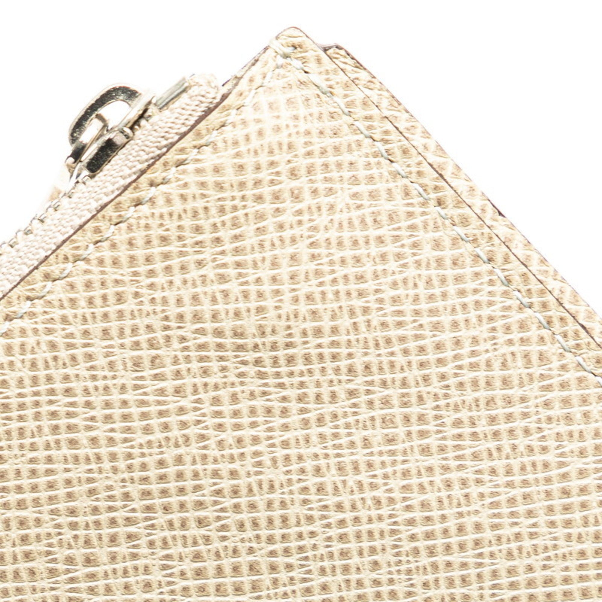 Louis Vuitton Beige Leather Coin Purse/Coin Case (Pre-Owned)