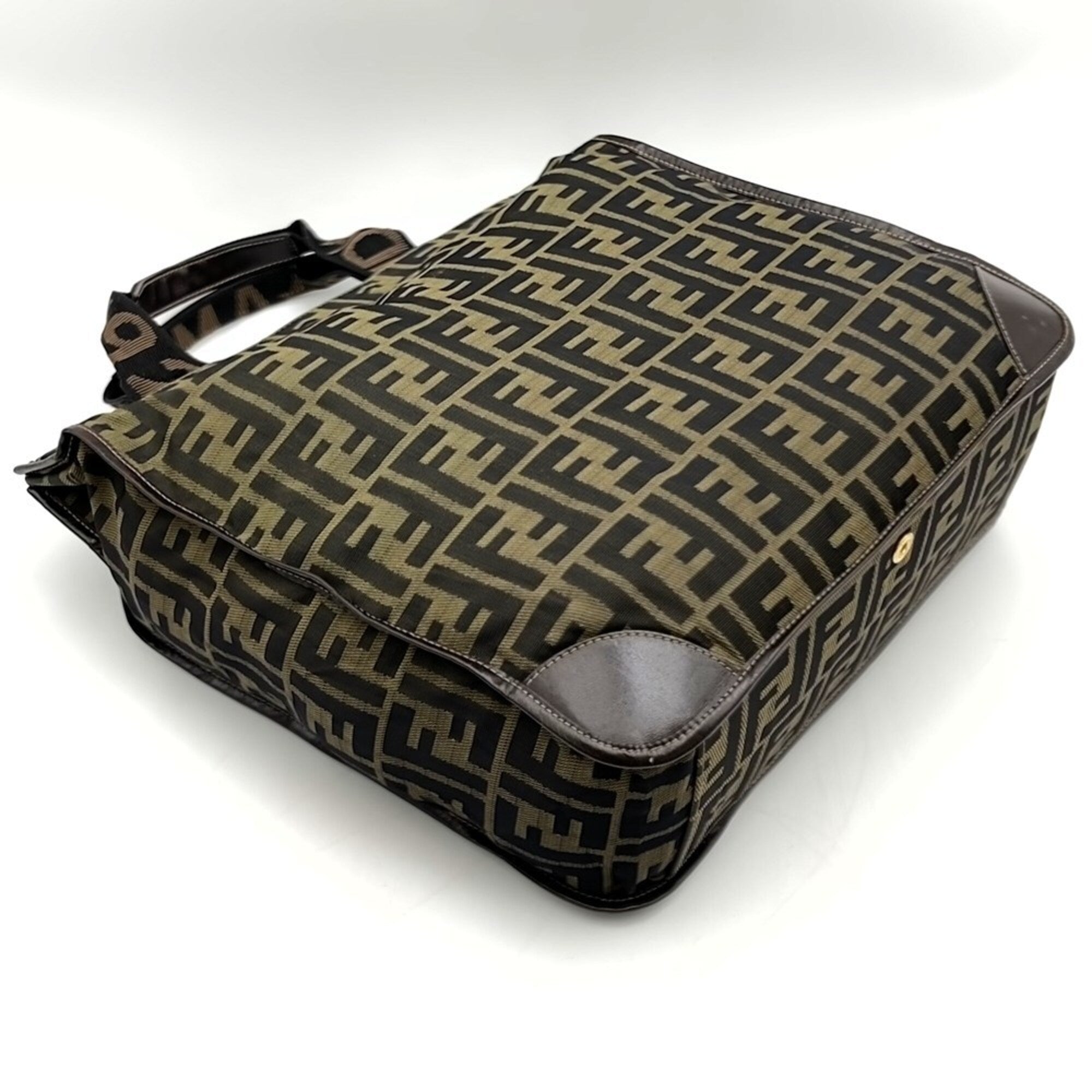 Fendi Brown Zucca Handbag Tote Bag (Pre-Owned)