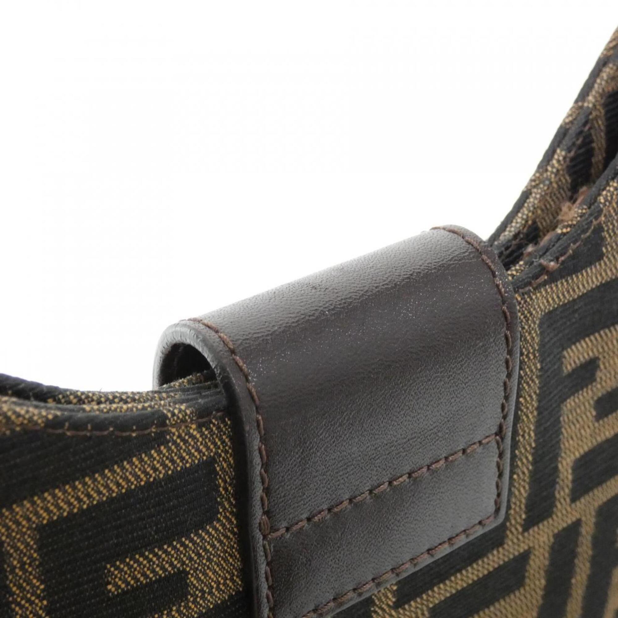 Fendi Silver Canvas Shoulder Bag (Pre-Owned)