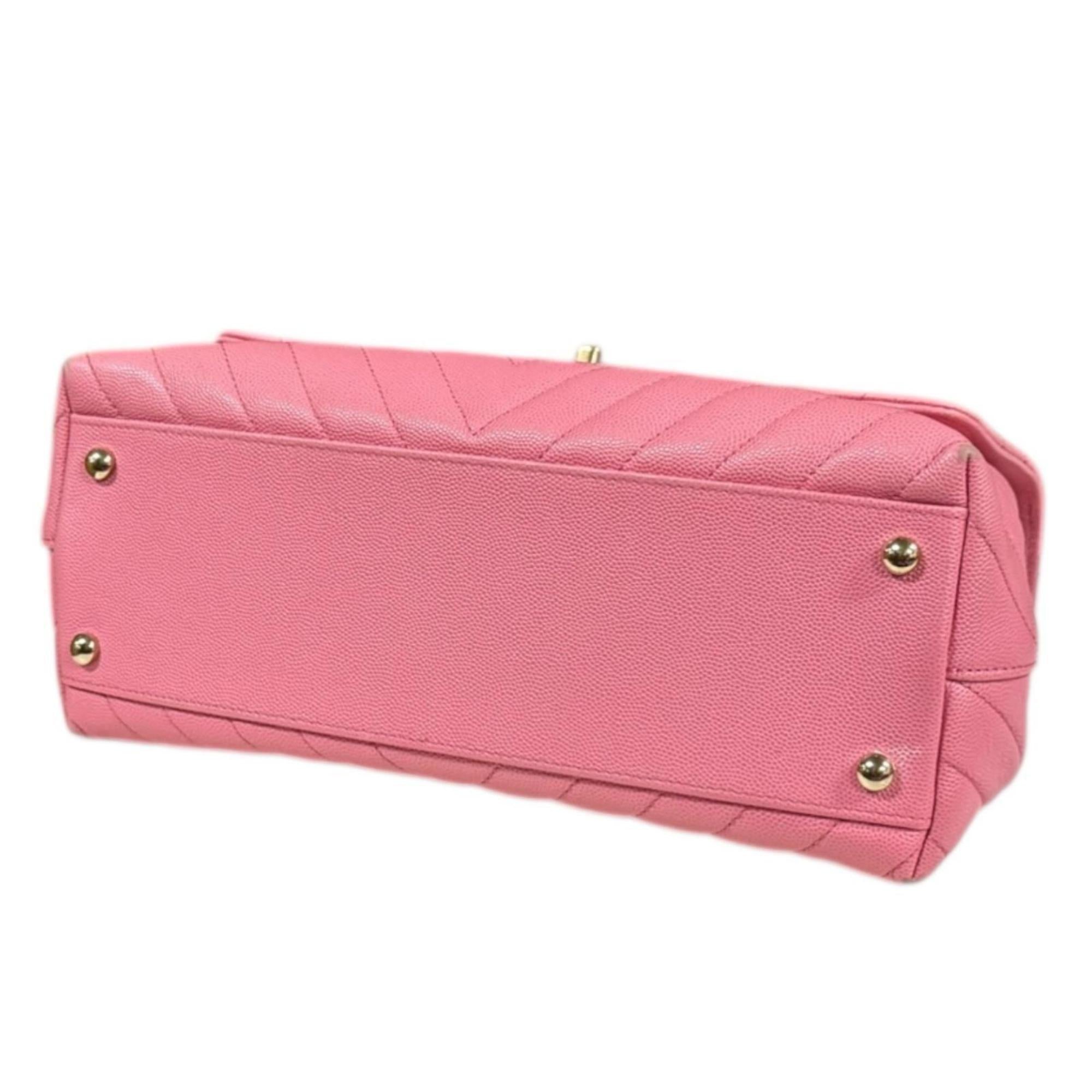 Chanel Pink Grained Calfskin Shoulder Bag (Pre-Owned)