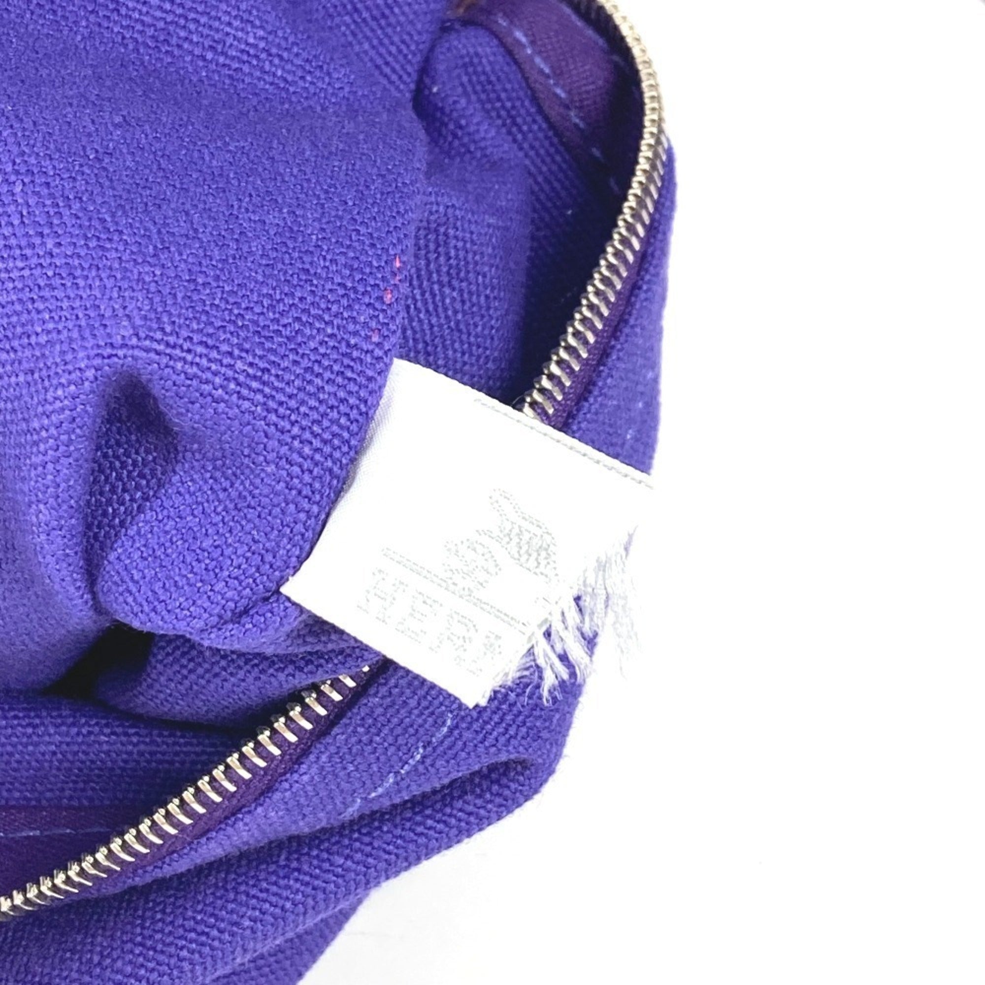 Hermes Blue Canvas Handbag Tote Bag (Pre-Owned)