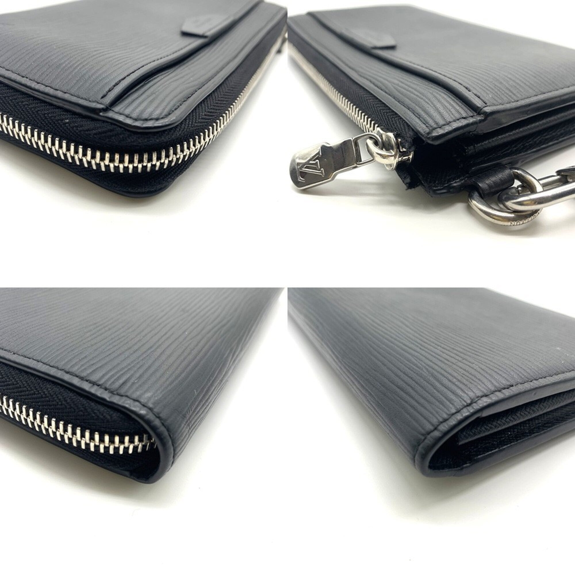 Louis Vuitton Epi Black Noir Epi Leather Long Wallet (Bi-Fold) (Pre-Owned)