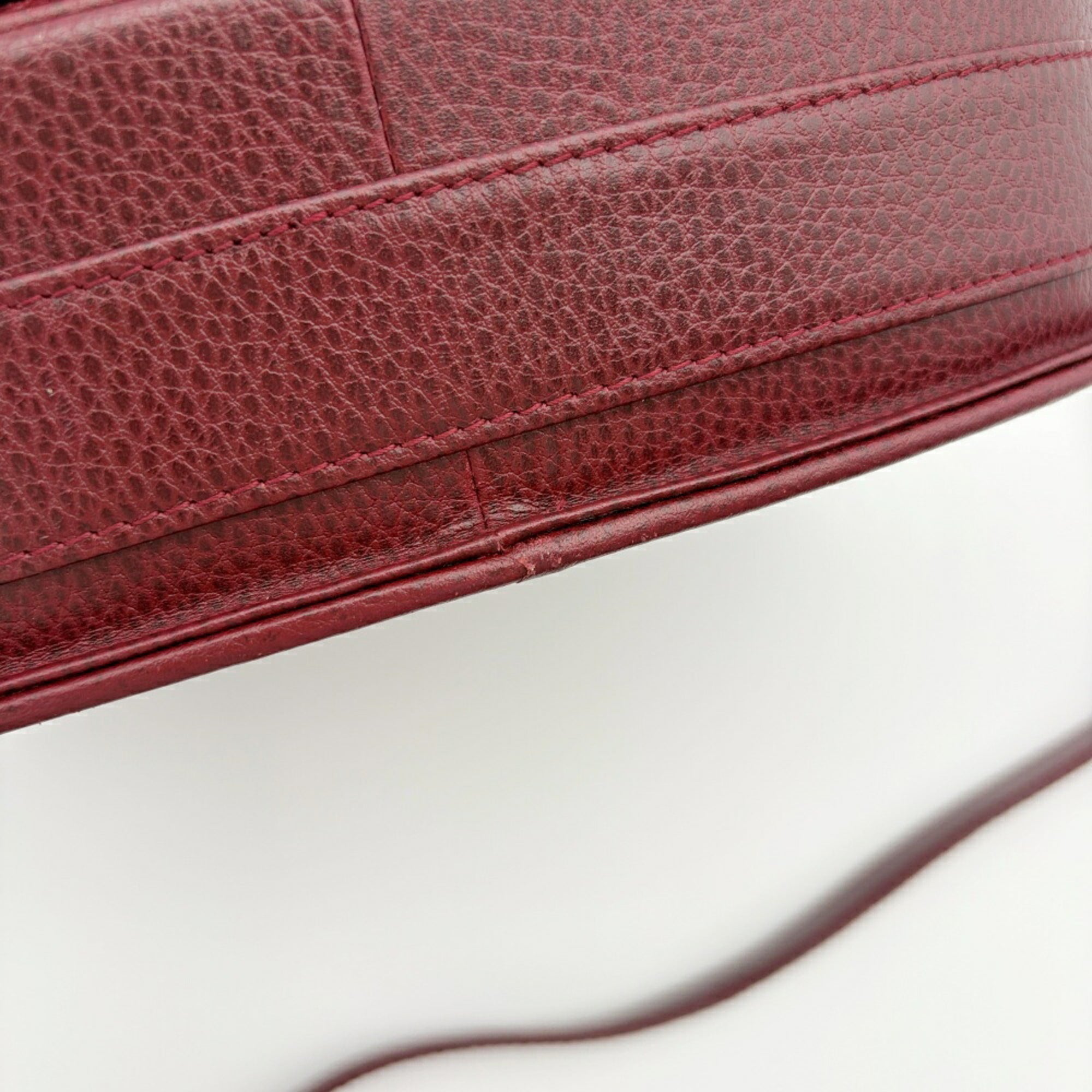 Cartier Bordeaux Leather Shoulder Bag (Pre-Owned)