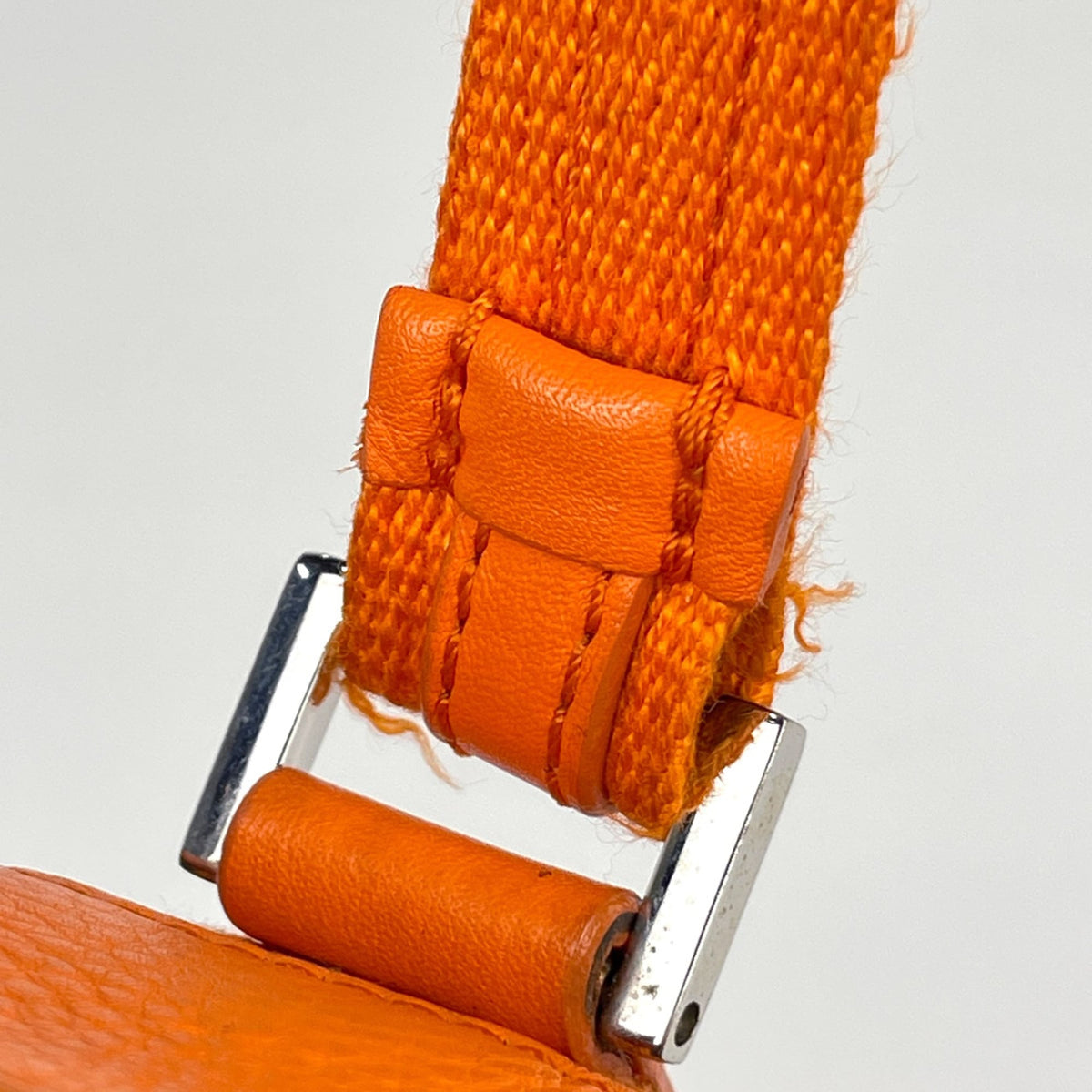Christian Dior Beige Orange Canvas Leather Handbag (Pre-Owned)