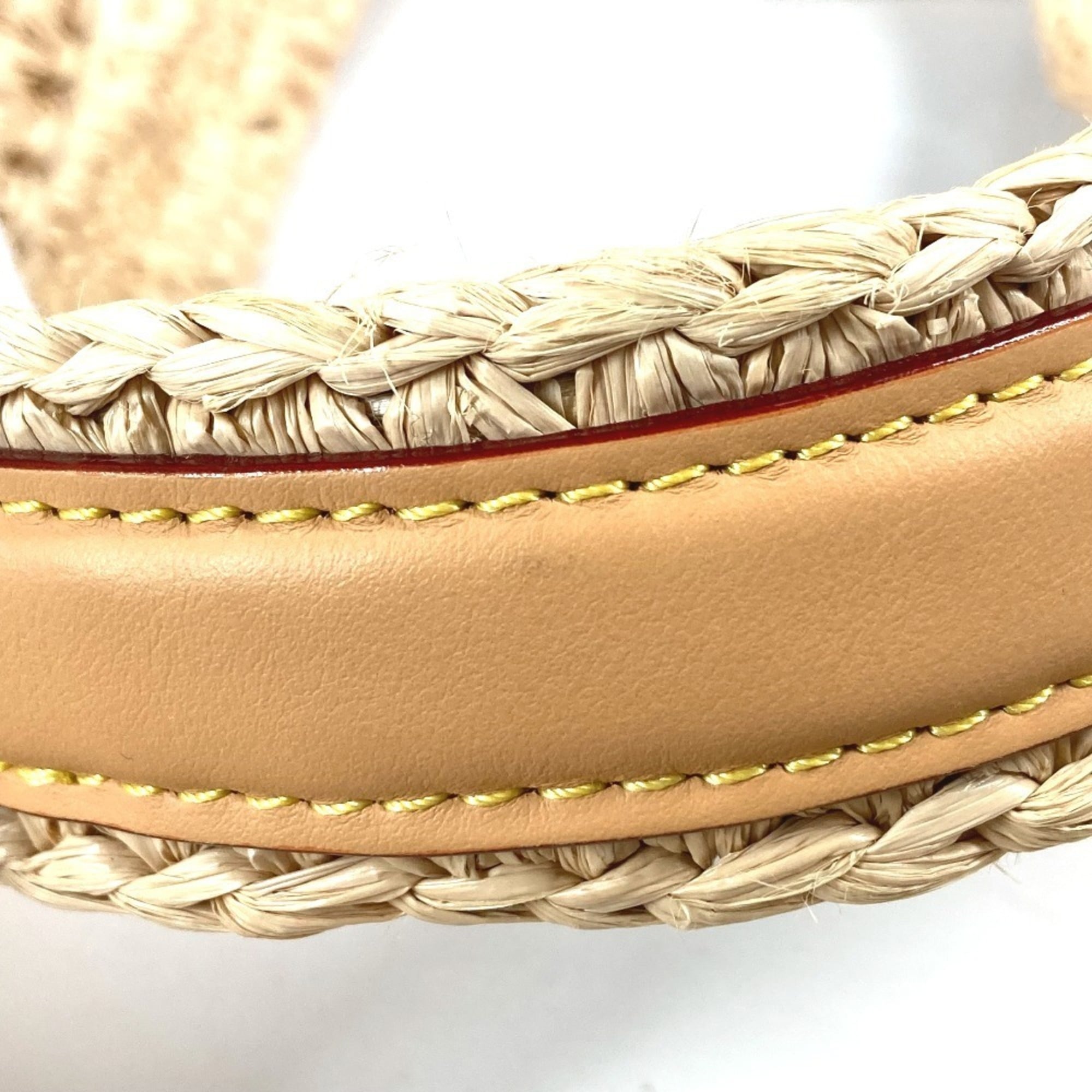 Louis Vuitton Natural Raffia Leather Handbag Shoulder Bag Tote Bag (Pre-Owned)
