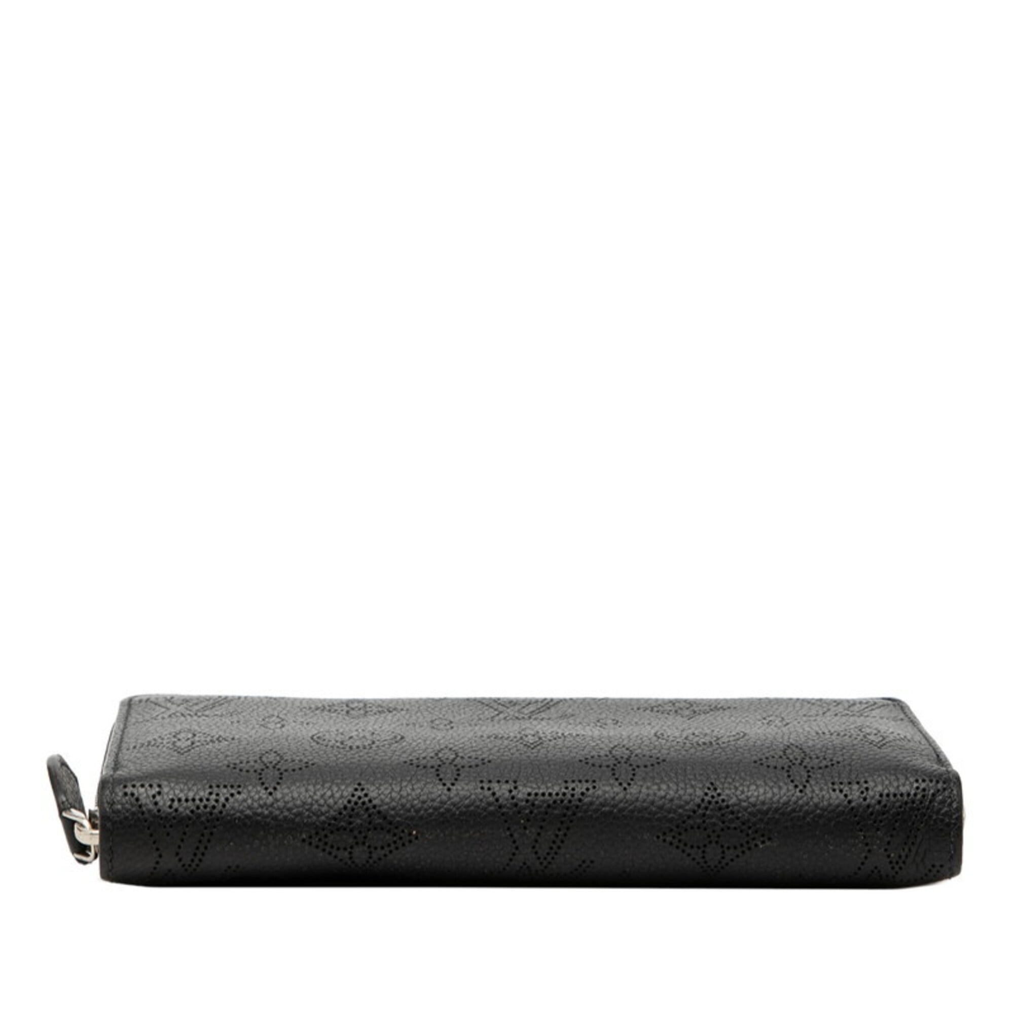 Louis Vuitton Monogram Black Leather Long Wallet (Bi-Fold) (Pre-Owned)